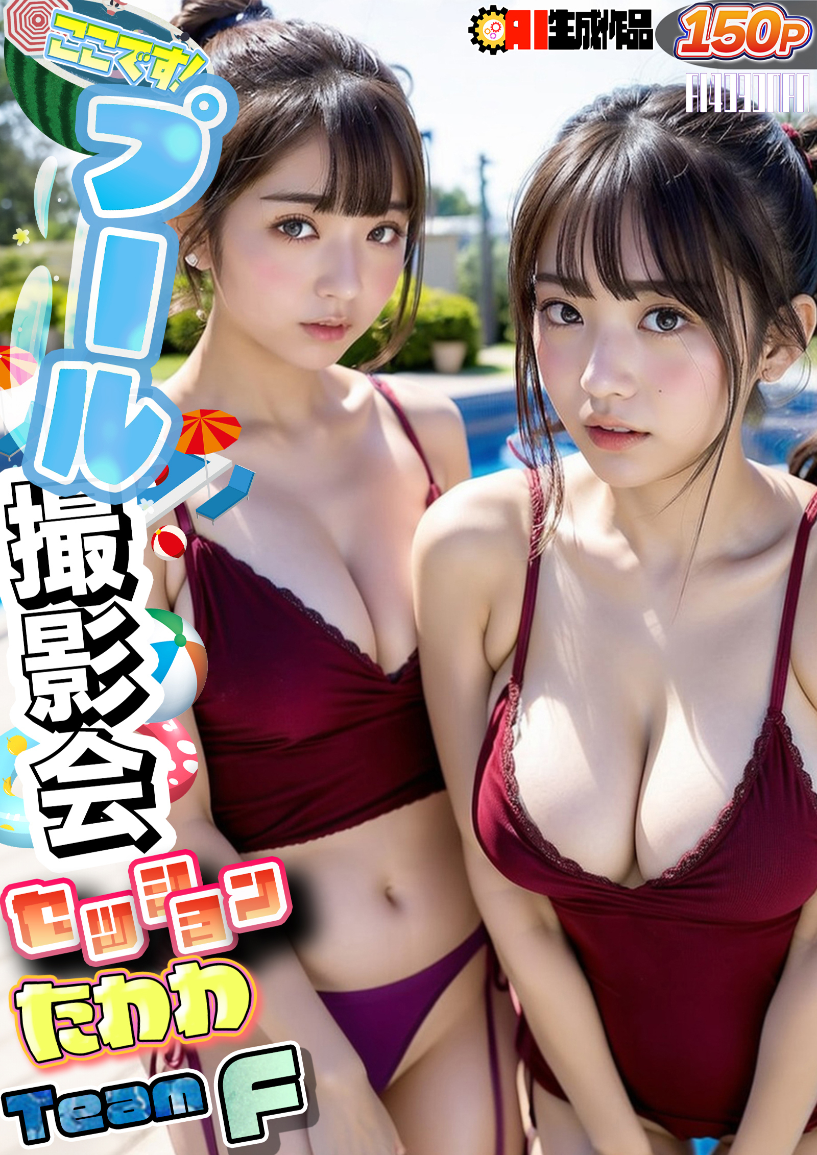 AIここです！プール撮影会セッションたわわTeamF
