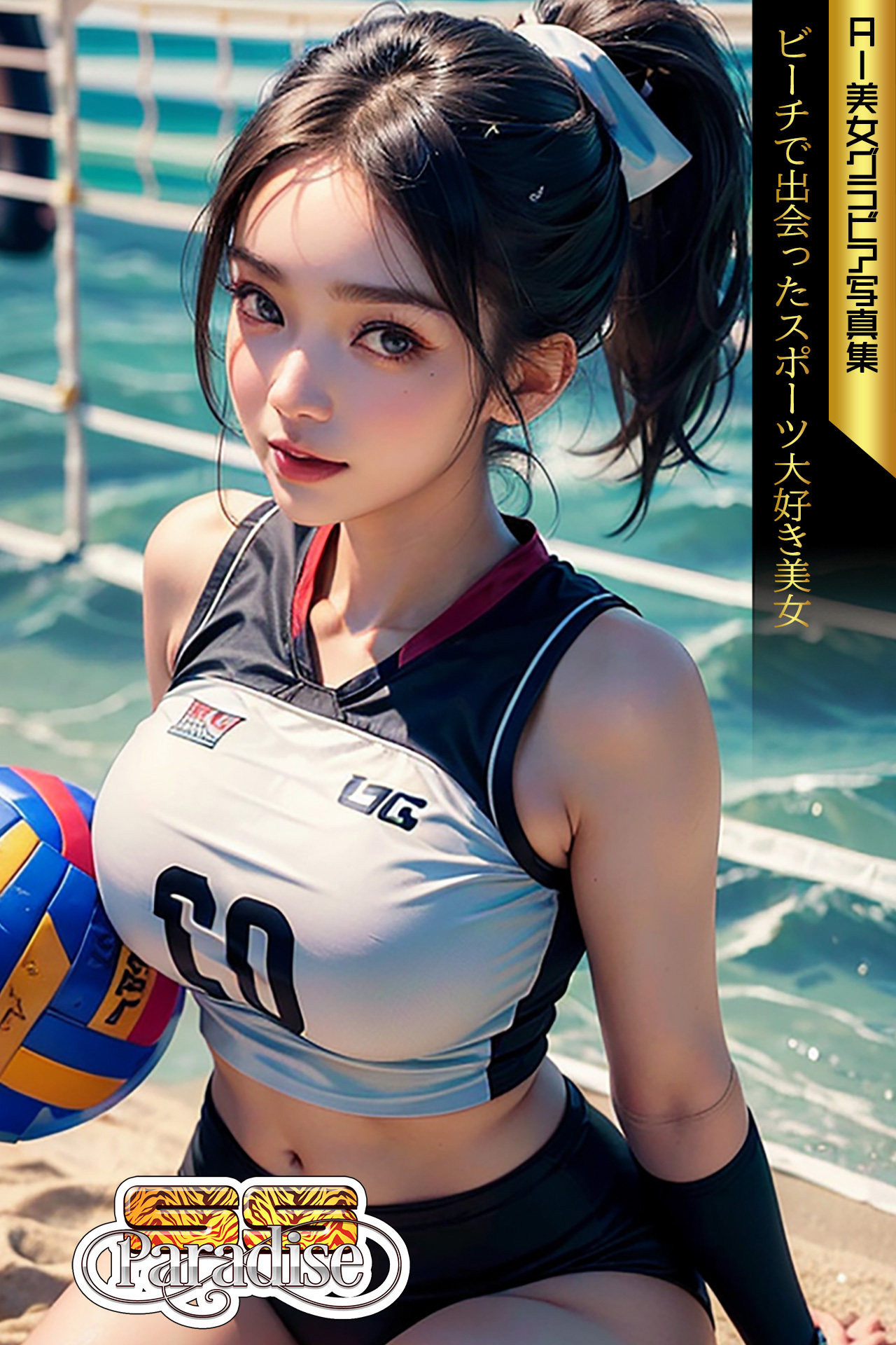 SS-Paradise　ビーチで出会ったスポーツ大好き美女　AI美女グラビア写真集
