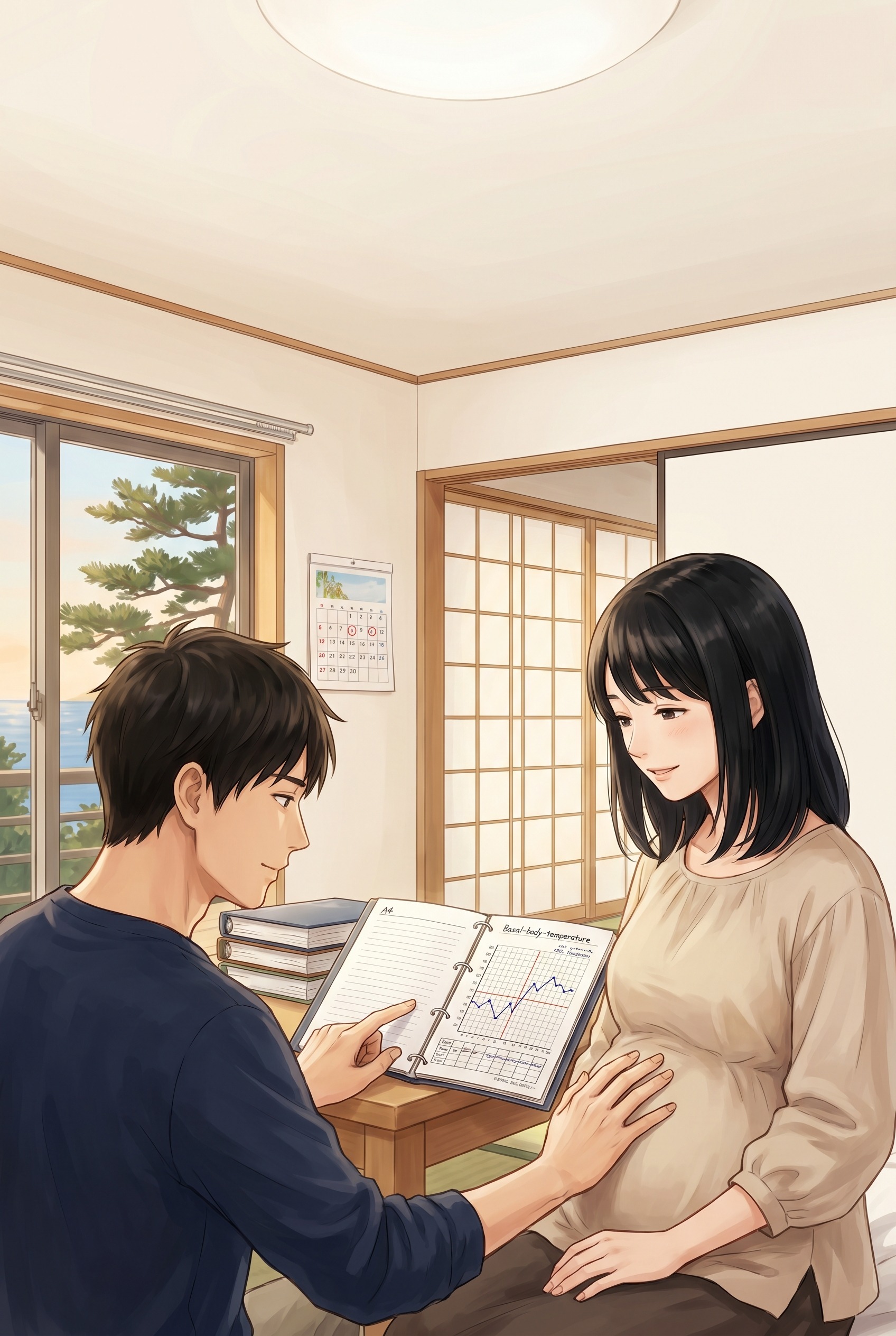 海辺の別荘で妻と義妹と看護師と従姉、四つの基礎体温表を全部高温期に揃える