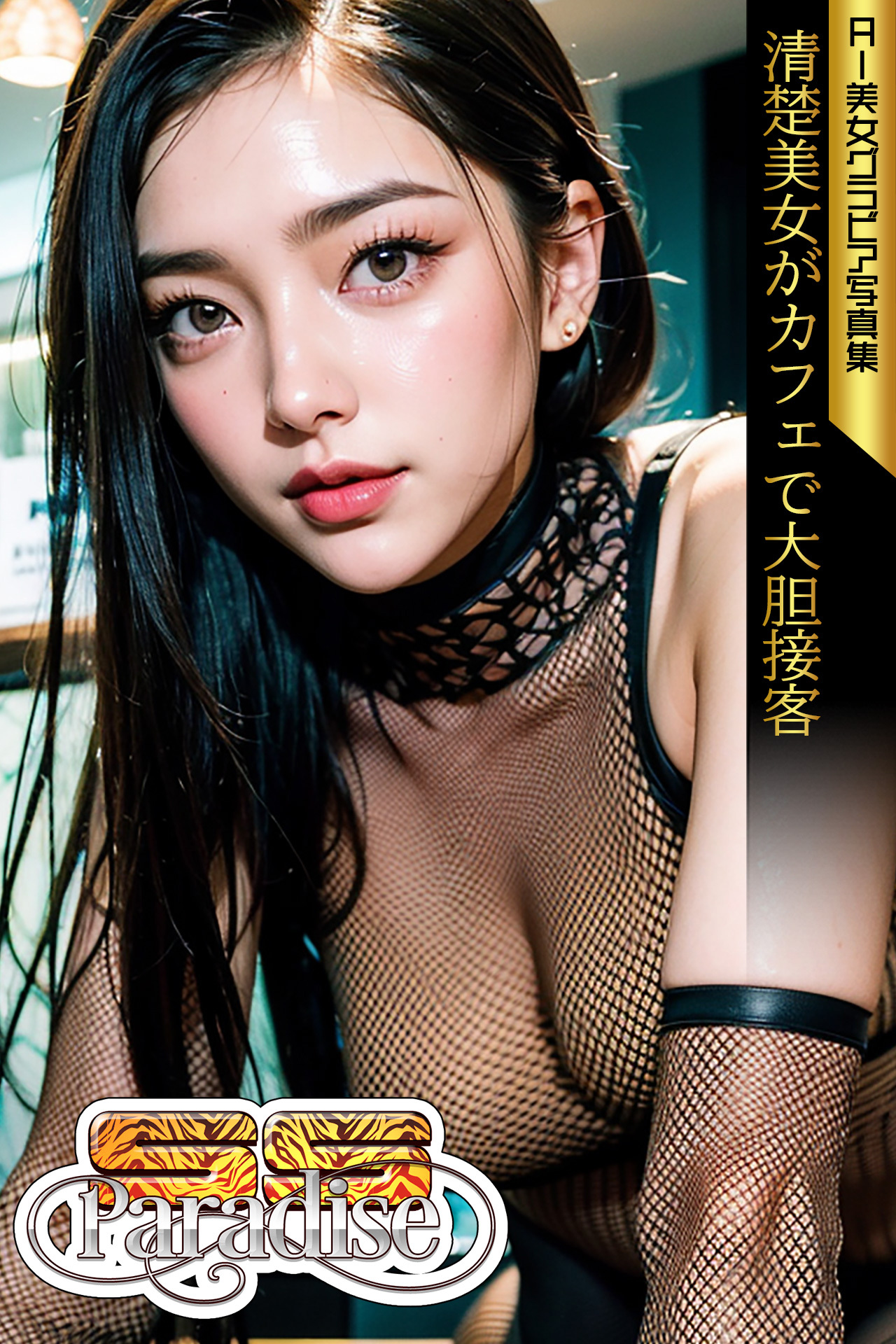 清楚美女がカフェで大胆接客　AI美女グラビア写真集【SS-Paradise】