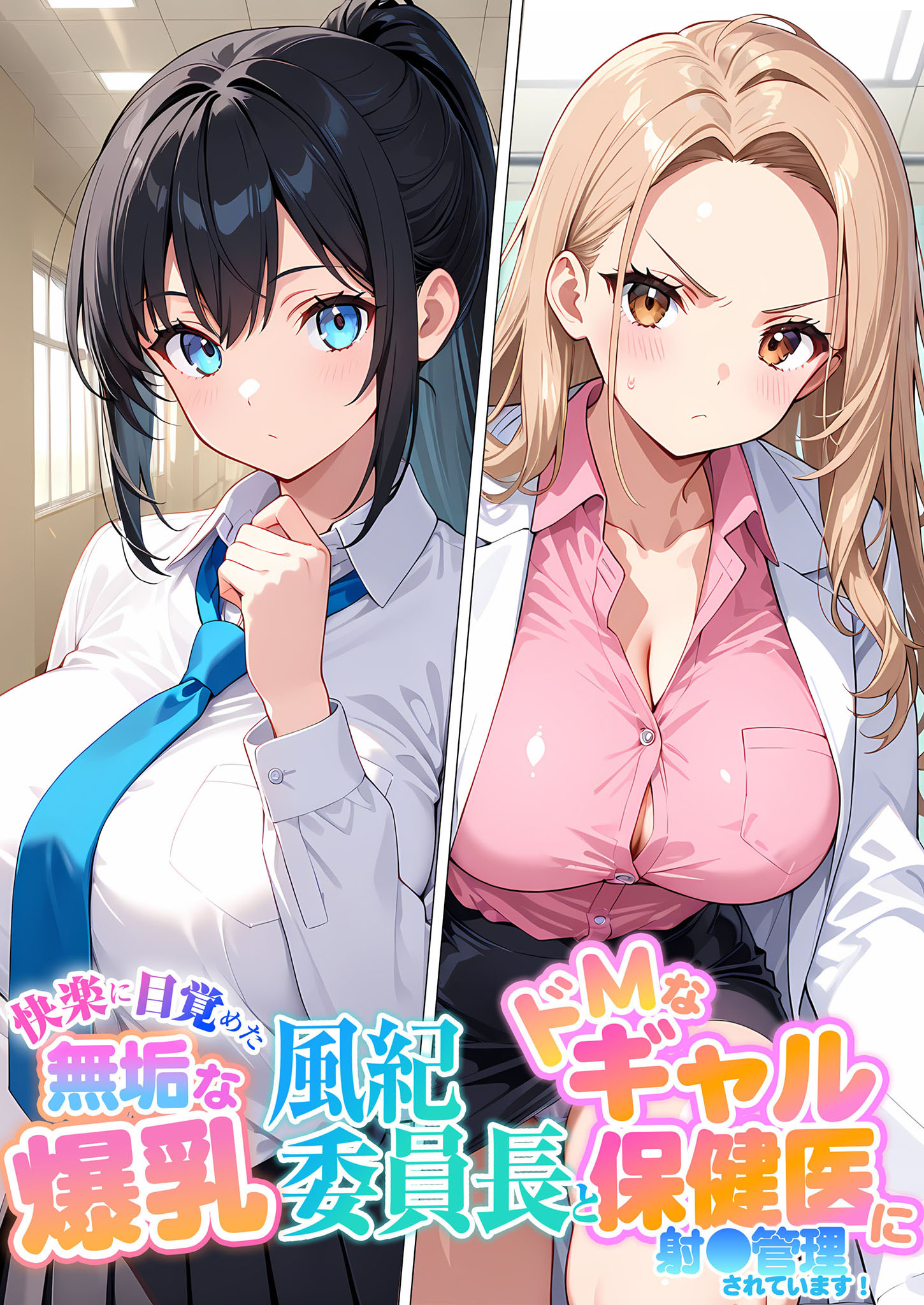 快楽に目覚めた無垢な爆乳風紀委員長とドMなギャル保健医に射●管理されています！