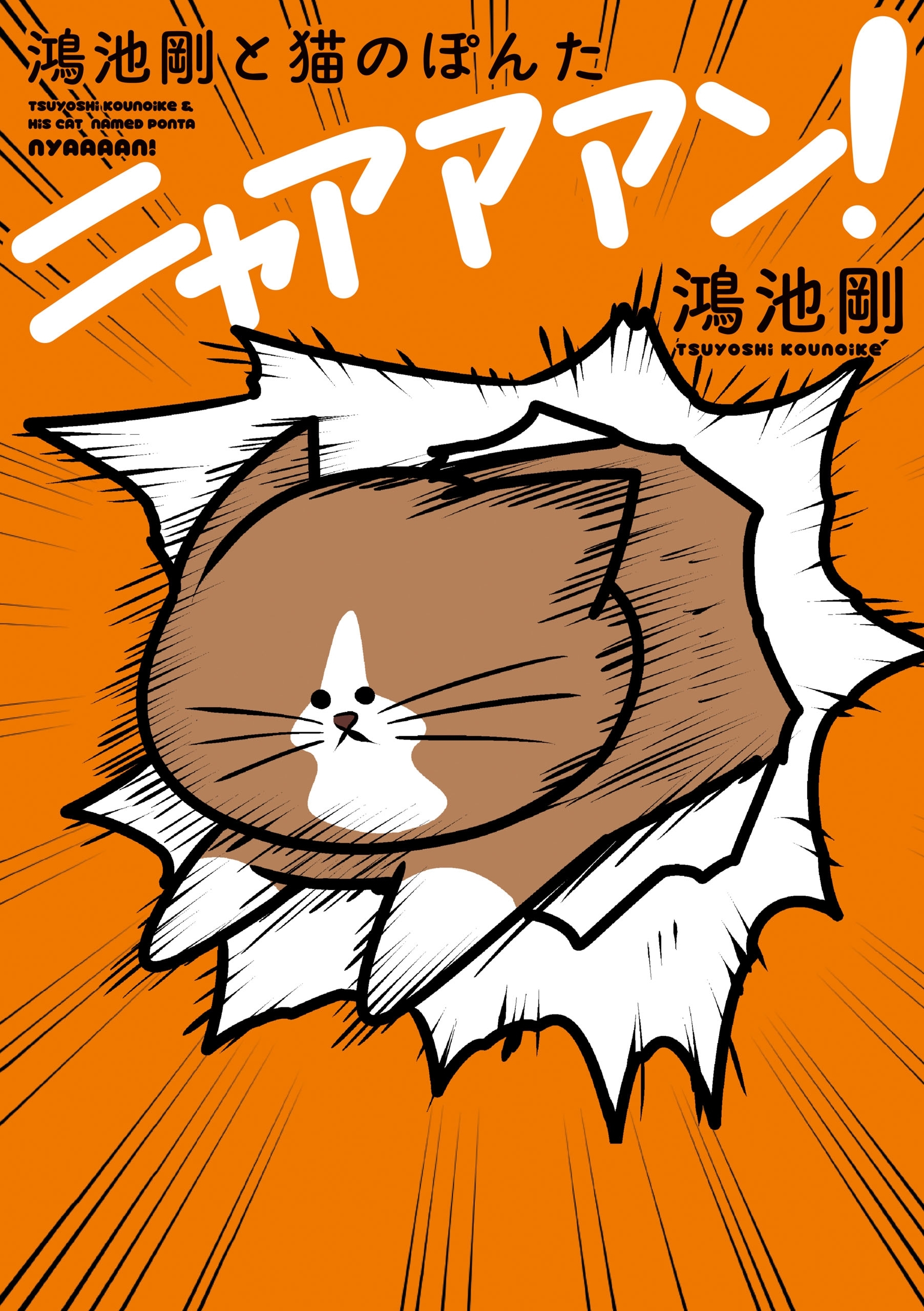 鴻池剛と猫のぽんた ニャアアアン！