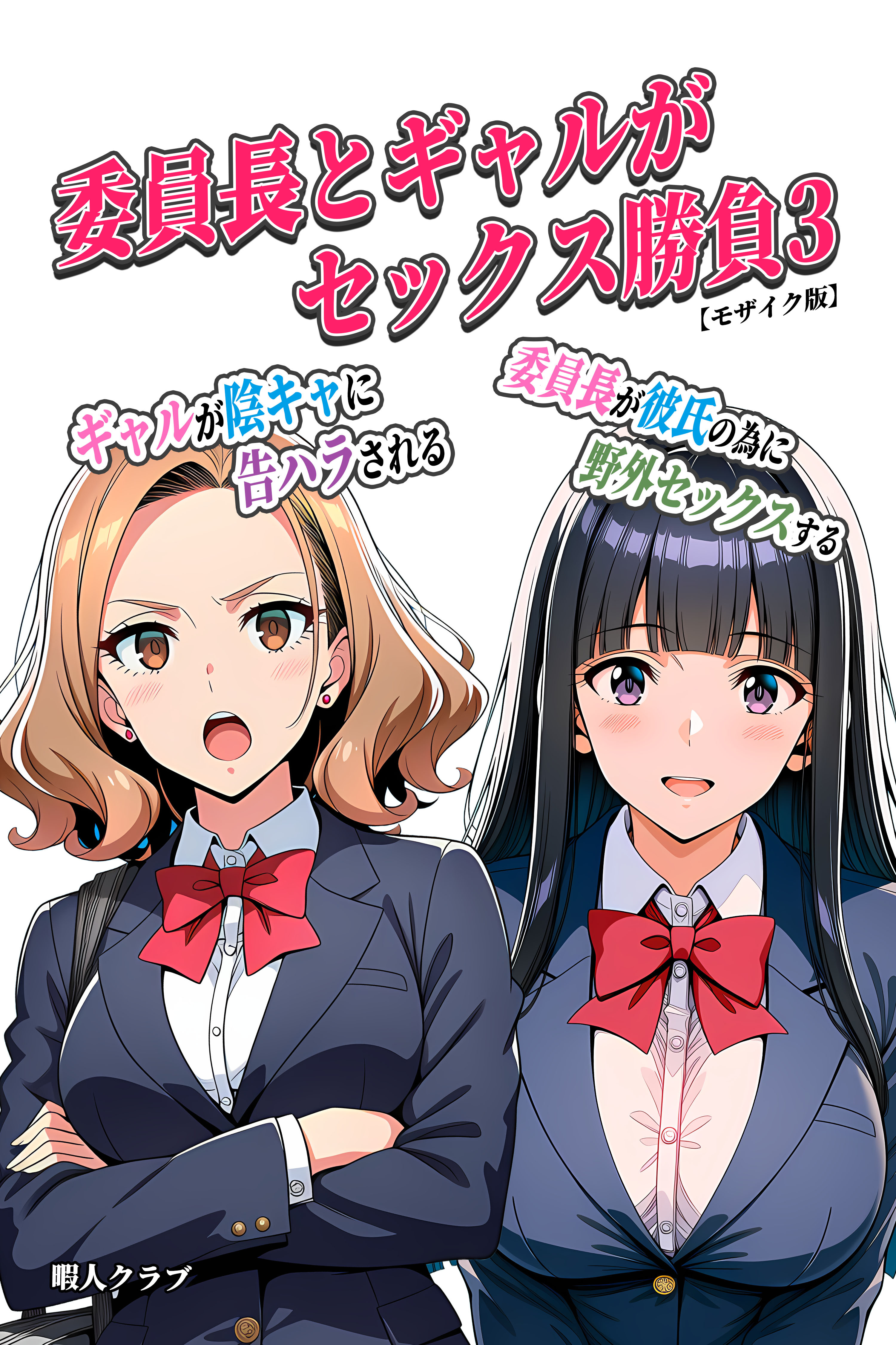 委員長とギャルがセックス勝負3・ギャルが陰キャに告ハラされる・委員長が彼氏の為に野外セックスする【モザイク版】