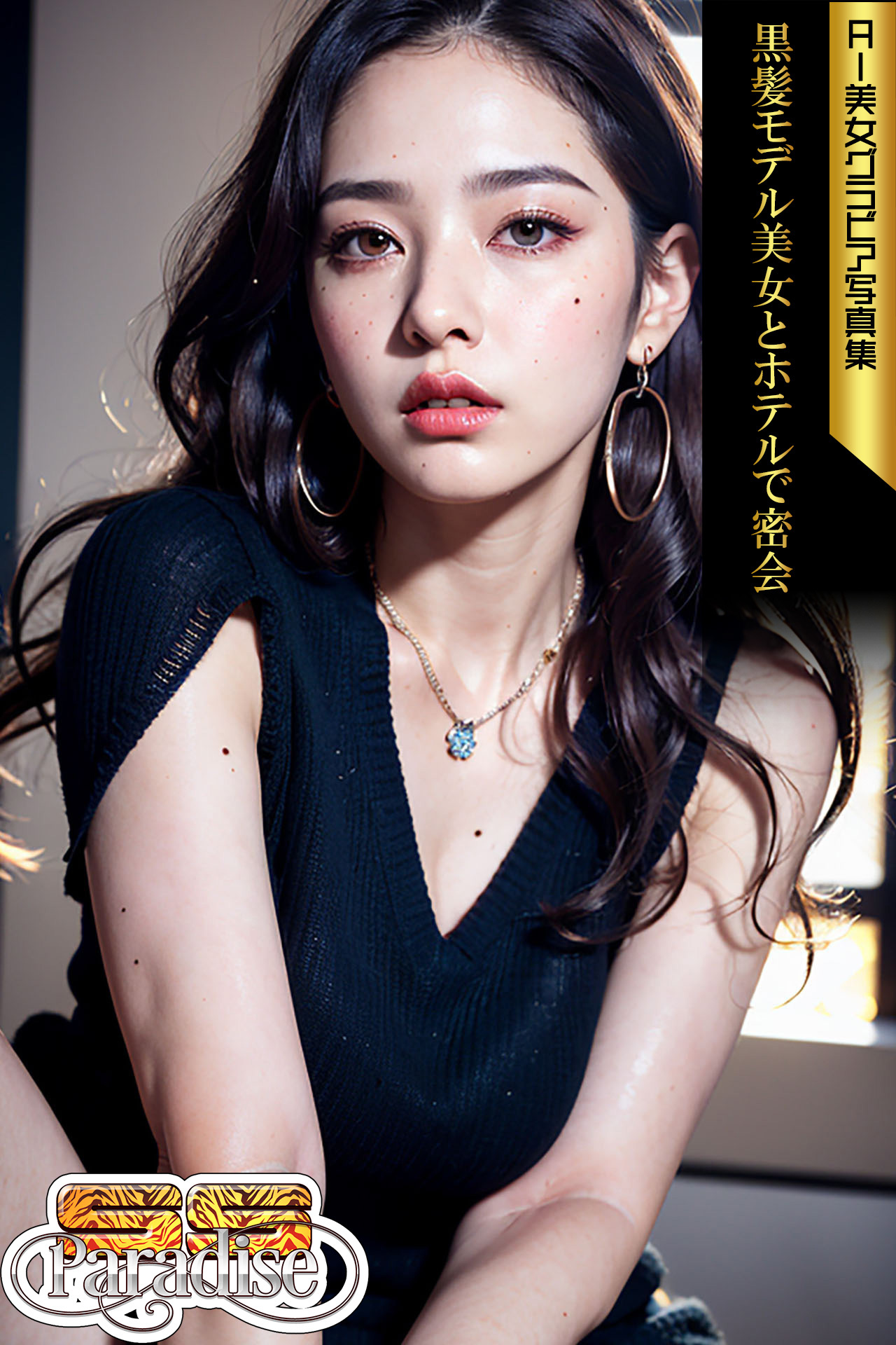 SS-Paradise　黒髪モデル美女とホテルで密会　AI美女グラビア写真集
