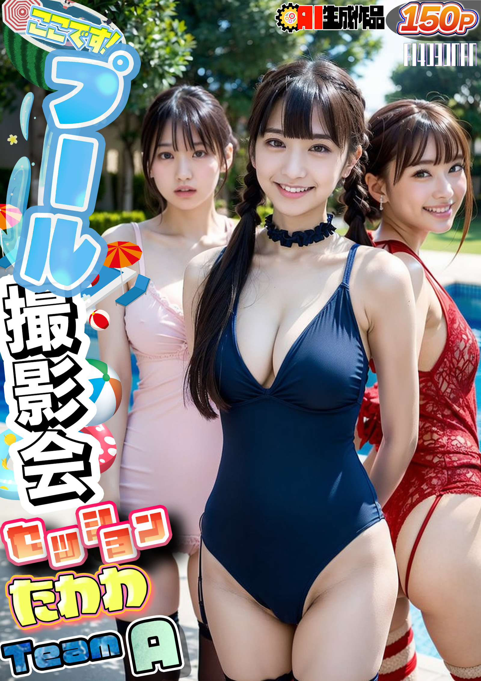AIここです！プール撮影会セッションたわわTeamA