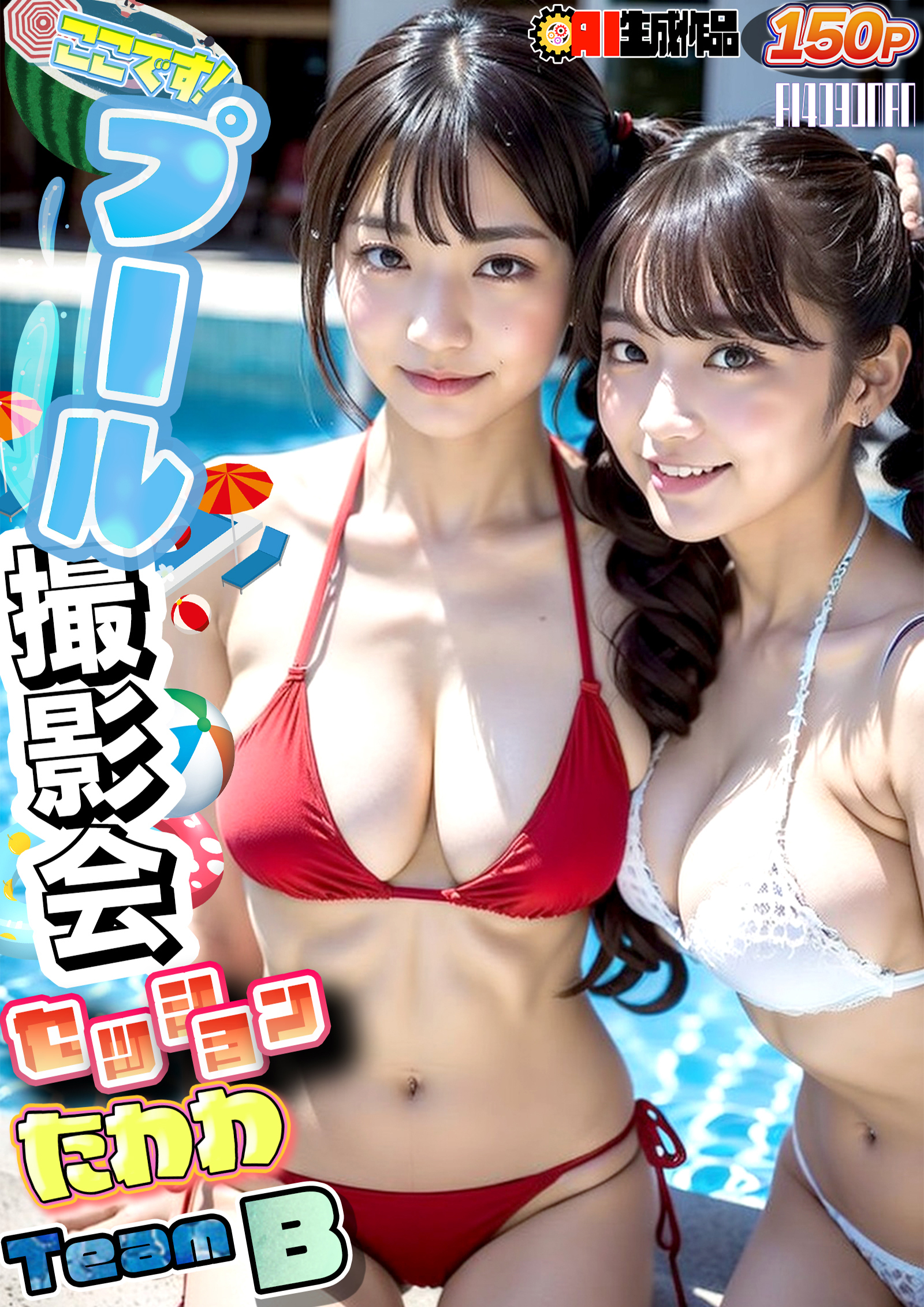 AIここです！プール撮影会セッションたわわTeamB
