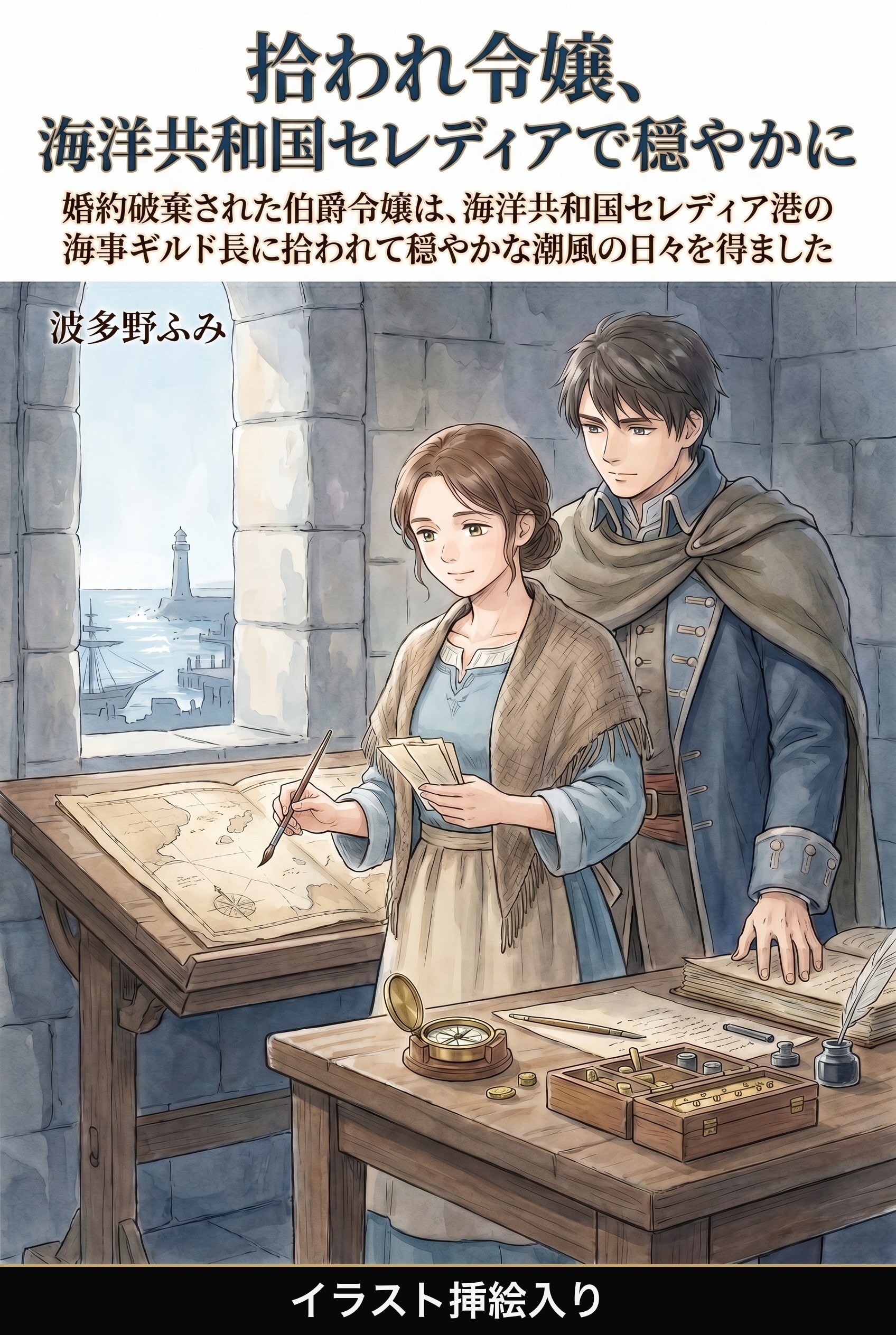 婚約破棄された伯爵令嬢は、海洋共和国セレディア港の海事ギルド長に拾われて穏やかな潮風の日々を得ました（挿絵版）