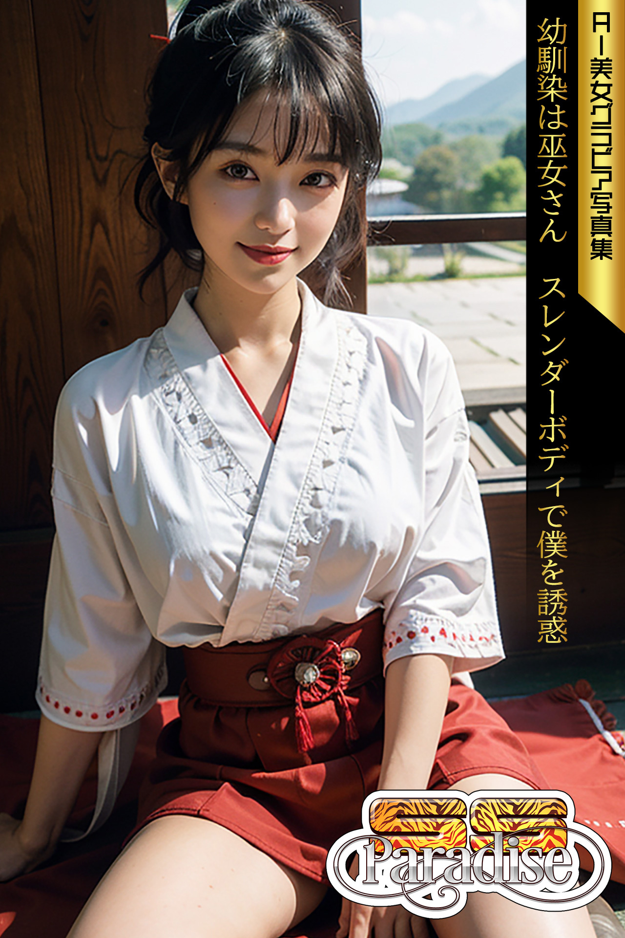 SS-Paradise　幼馴染は巫女さん　スレンダーボディで僕を誘惑　AI美女グラビア写真集