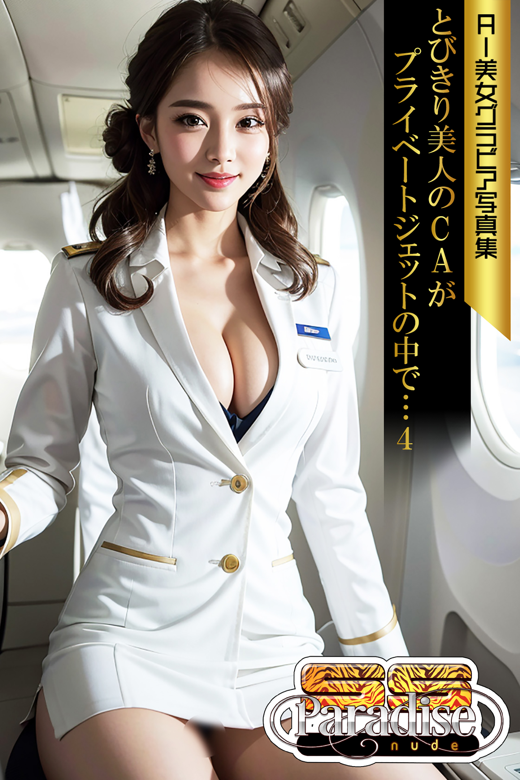 SS-Paradise　nude　とびきり美人のCAがプライベートジェットの中で…４　AI美女グラビア写真集