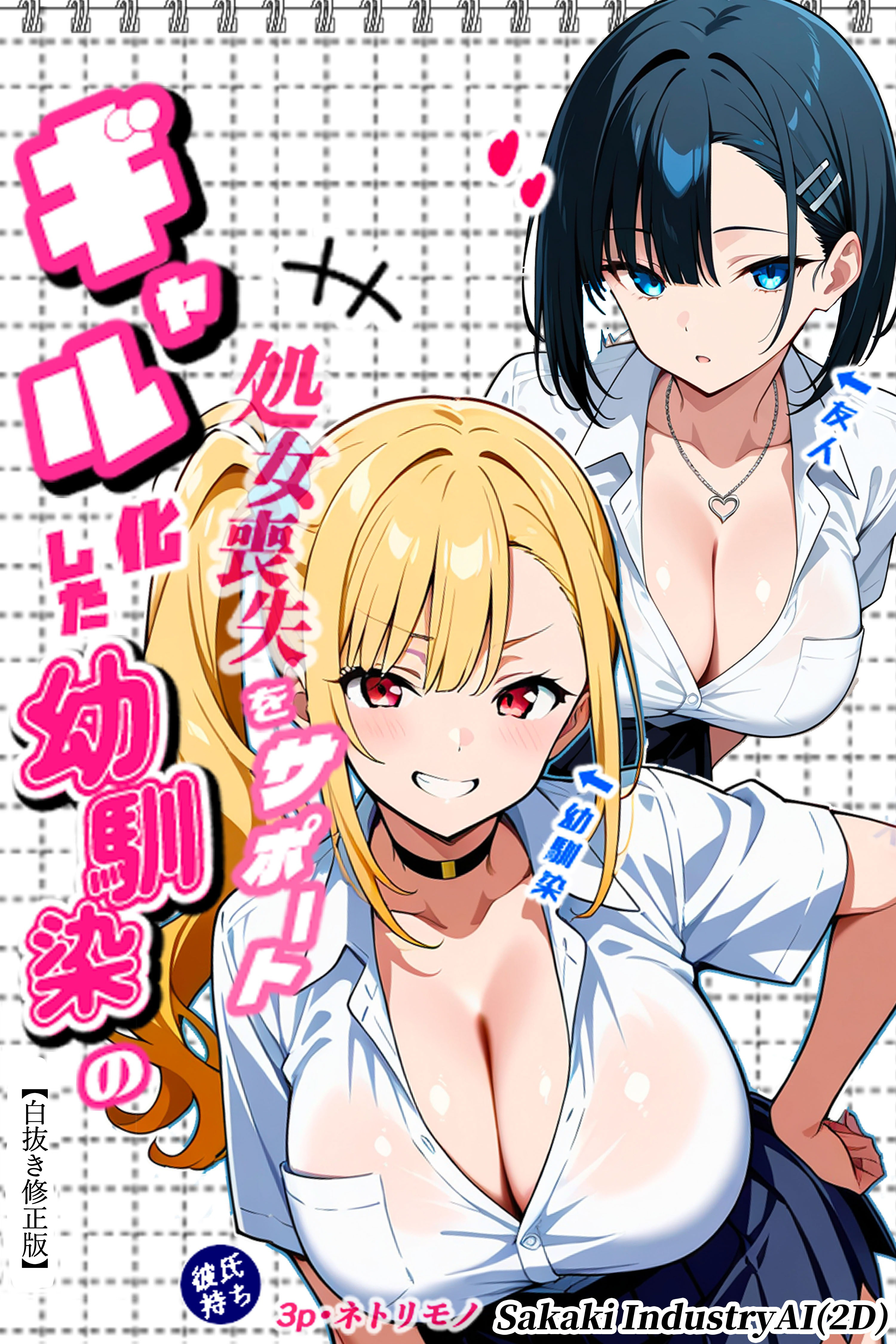 二人のギャルに囲まれて【白抜き修正版】