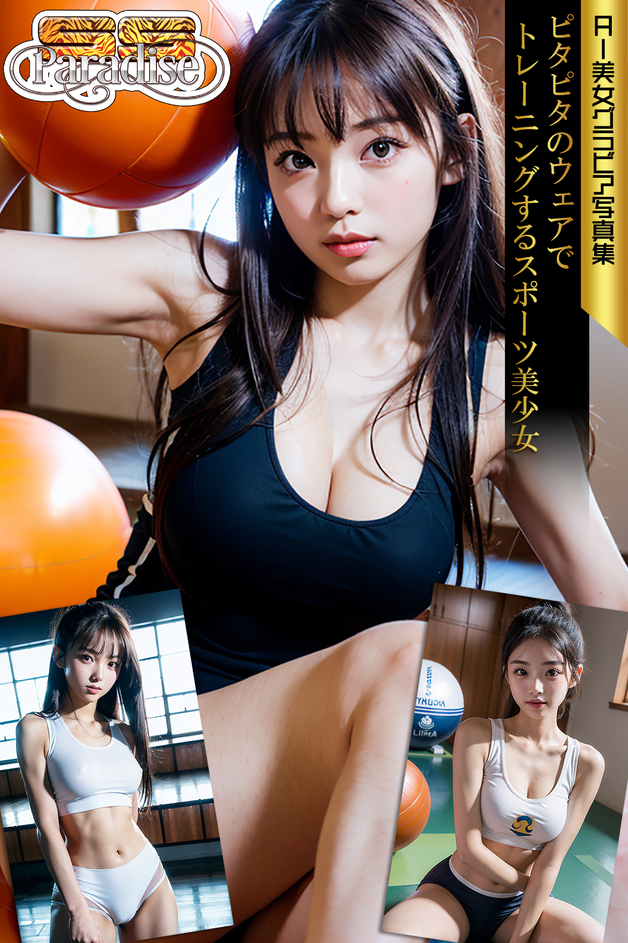 ピタピタのウェアでトレーニングするスポーツ美少女　AI美女グラビア写真集【SS-Paradise】