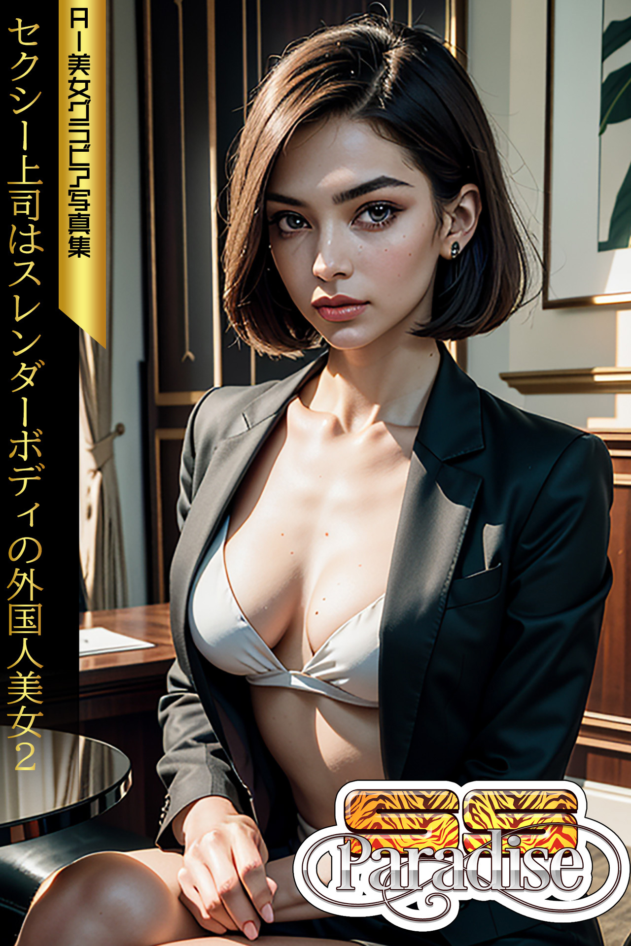 セクシー上司はスレンダーボディの外国人美女２　AI美女グラビア写真集【SS-Paradise】