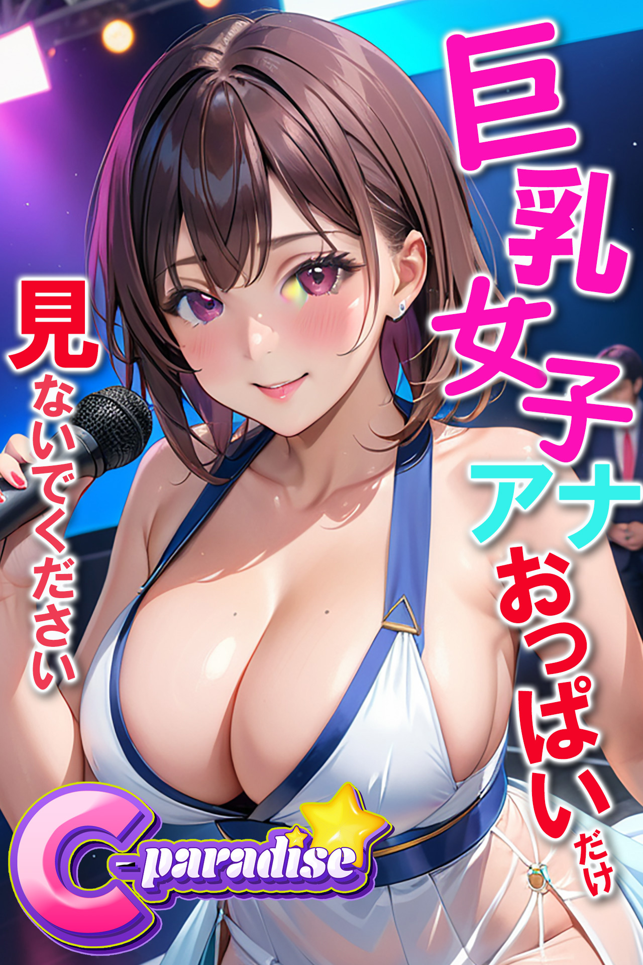 巨乳女子アナ　おっぱいだけ見ないでください　【C-Paradise】