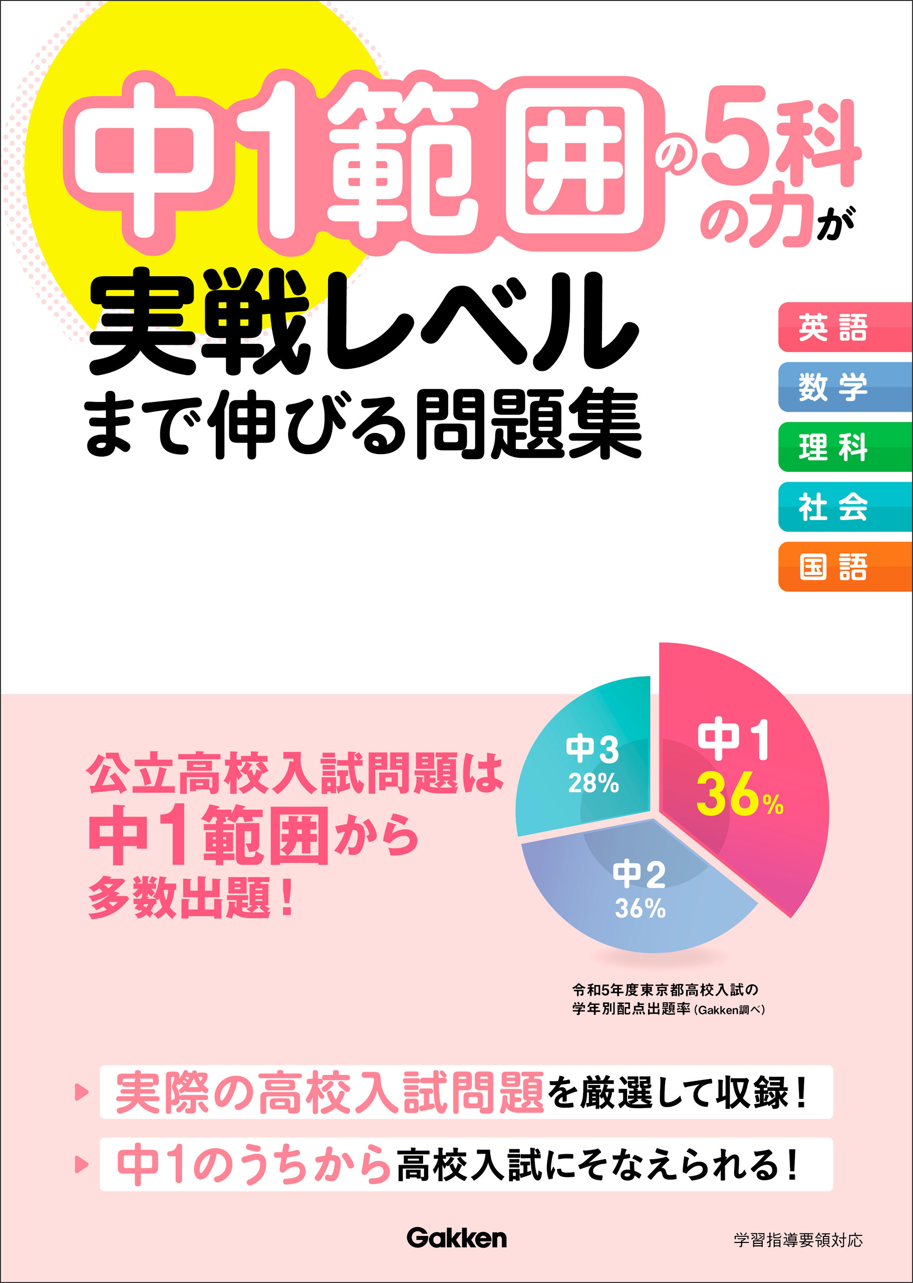 中1範囲の5科の力が実戦レベルまで伸びる問題集