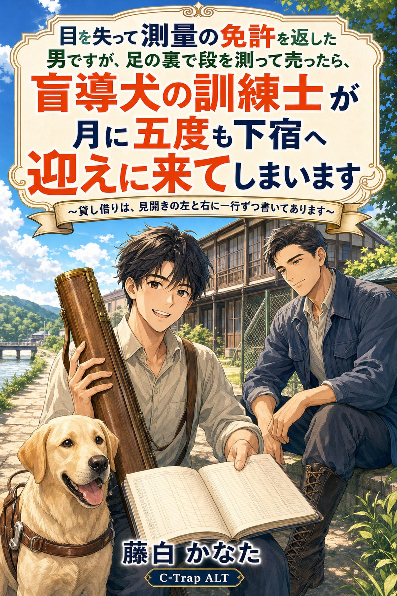 目を失って測量の免許を返した男ですが、足の裏で段を測って売ったら、盲導犬の訓練士が月に五度も下宿へ迎えに来てしまいます