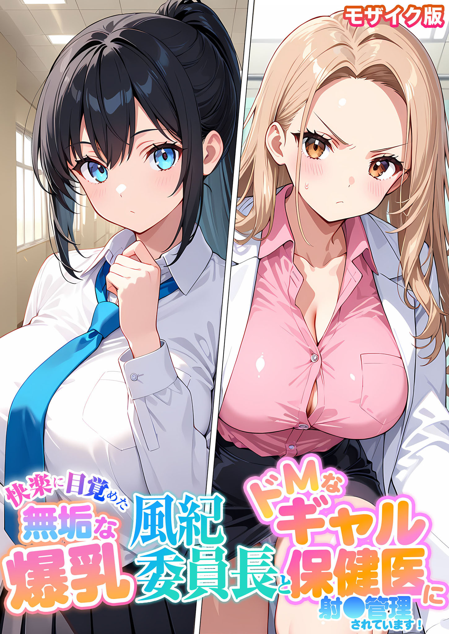 快楽に目覚めた無垢な爆乳風紀委員長とドMなギャル保健医に射●管理されています！ モザイク版