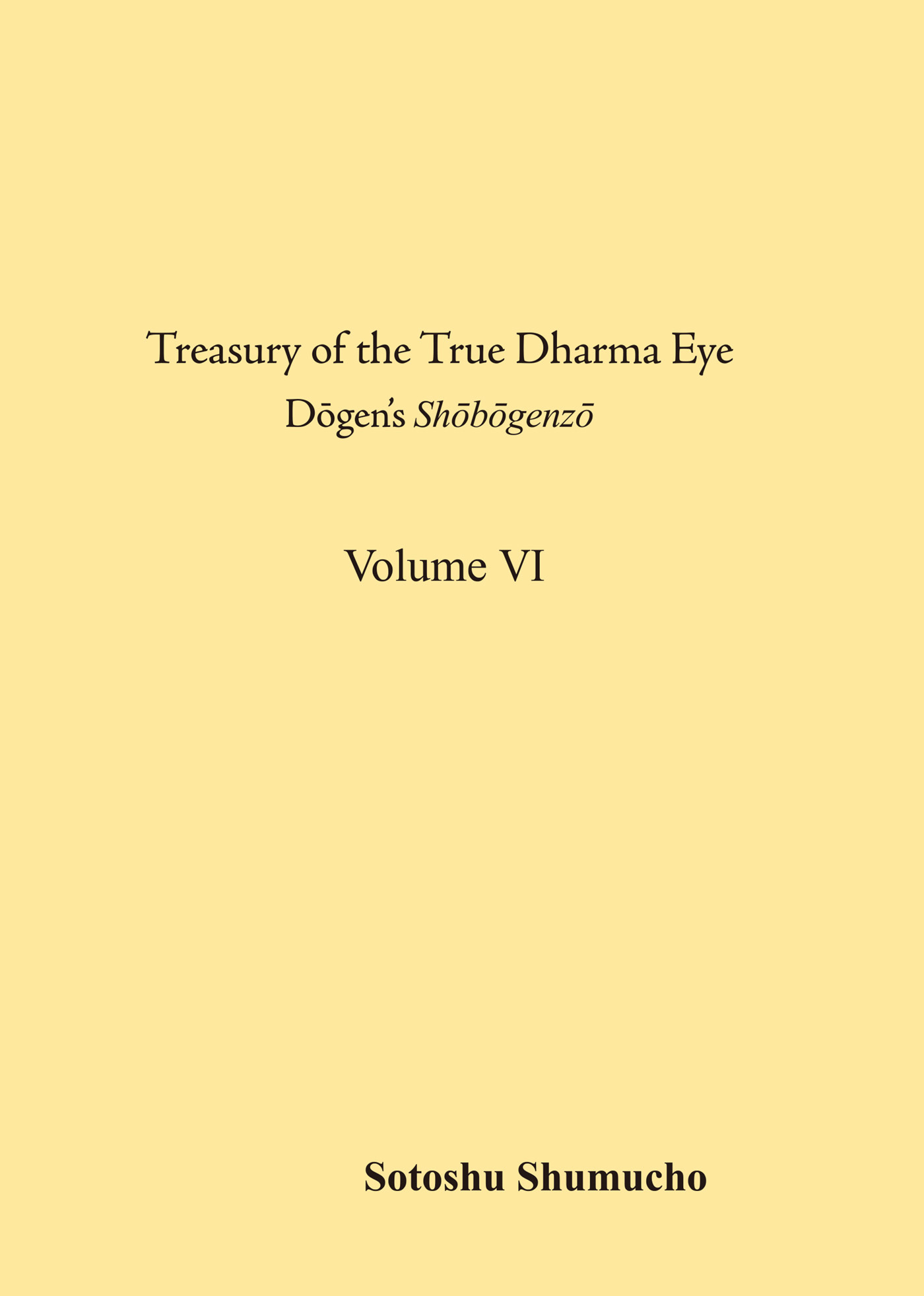 英語翻訳版「正法眼蔵」 6巻（曹洞宗宗務庁）