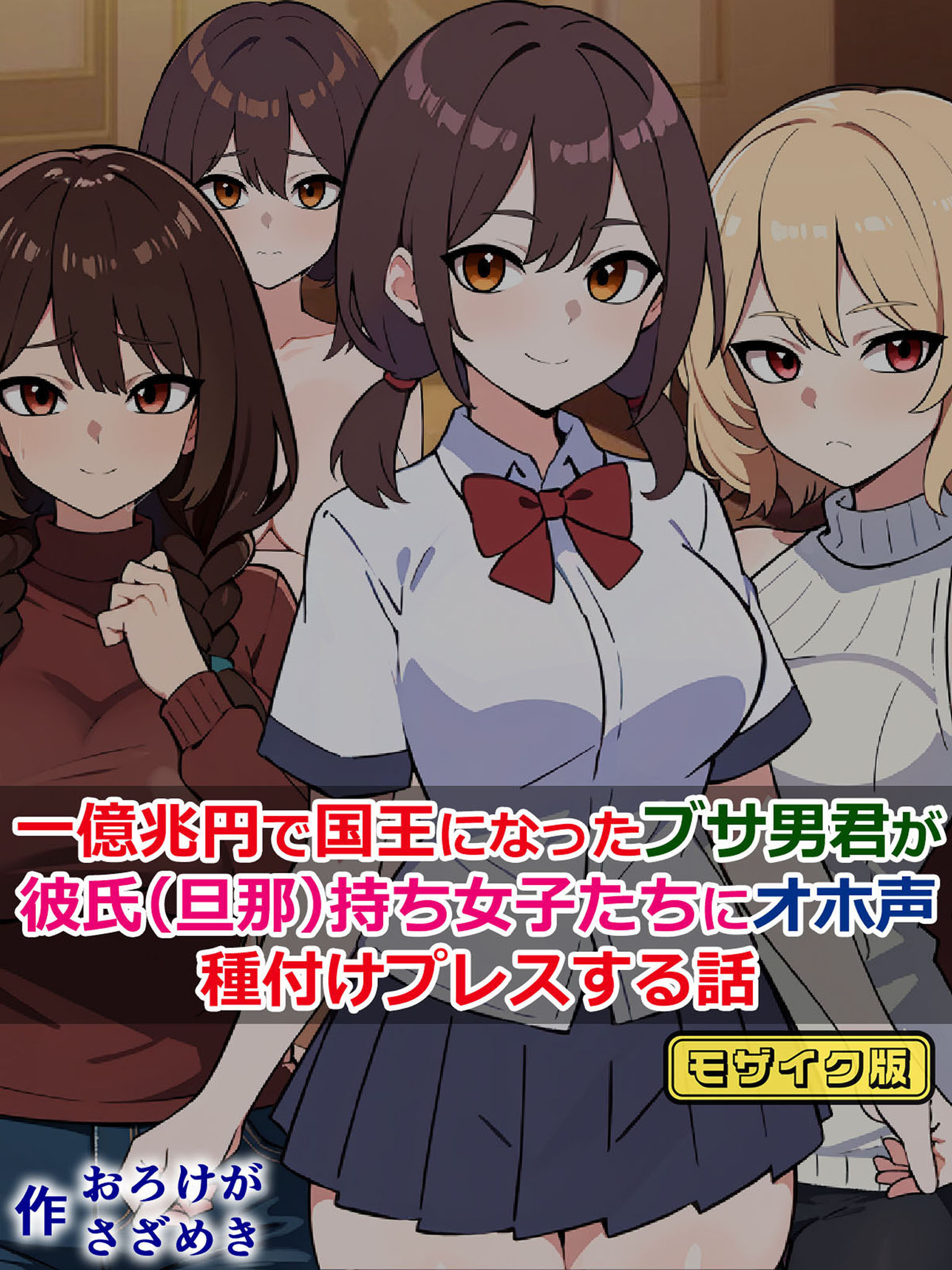 一億兆円で国王になったブサ男君が、彼氏(旦那)持ち女子たちにオホ声種付けプレスする話 モザイク版