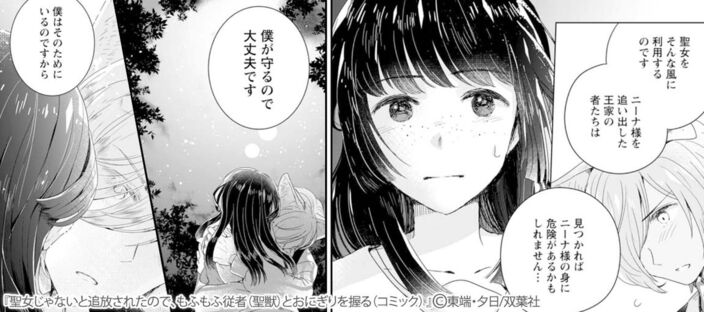 聖女じゃないと追放されたので、もふもふ従者（聖獣）とおにぎりを握る(コミック) ： 1のコマ