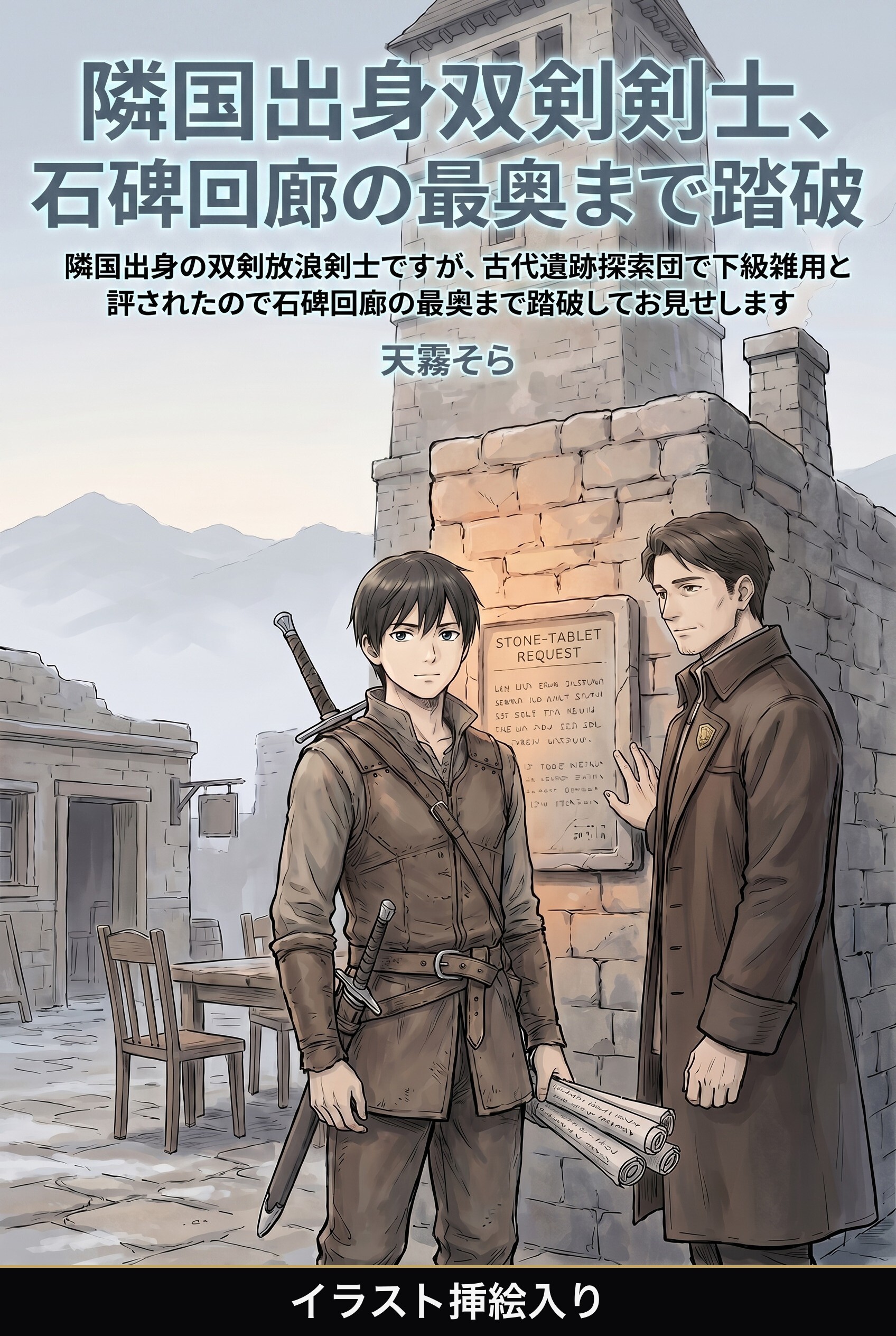 隣国出身の双剣放浪剣士ですが、古代遺跡探索団で下級雑用と評されたので石碑回廊の最奥まで踏破してお見せします（挿絵版）