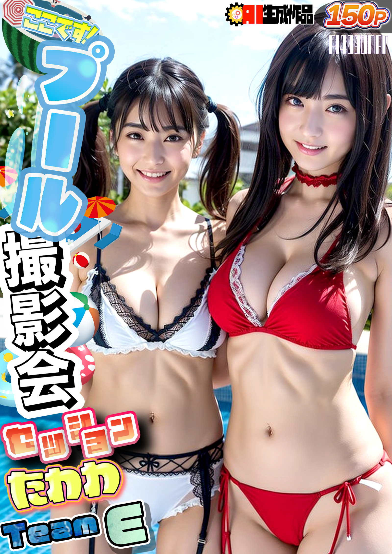 AIここです！プール撮影会セッションたわわTeamE