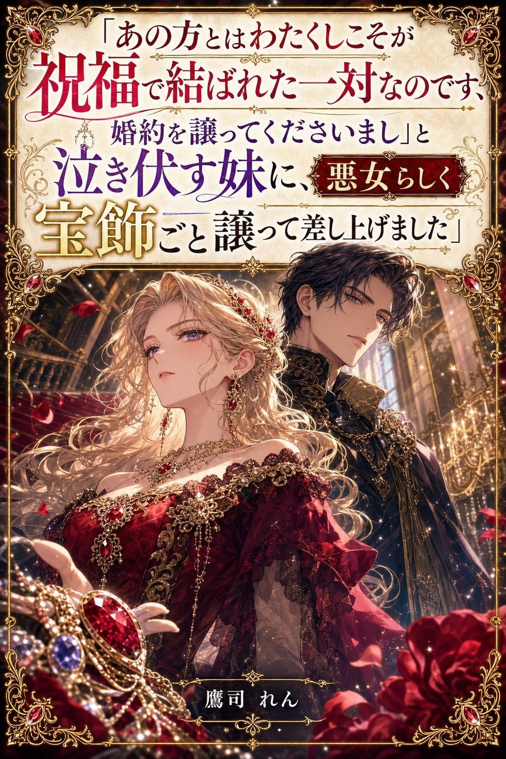「あの方とはわたくしこそが祝福で結ばれた一対なのです、婚約を譲ってくださいまし」と泣き伏す妹に、悪女らしく宝飾ごと譲って差し上げました