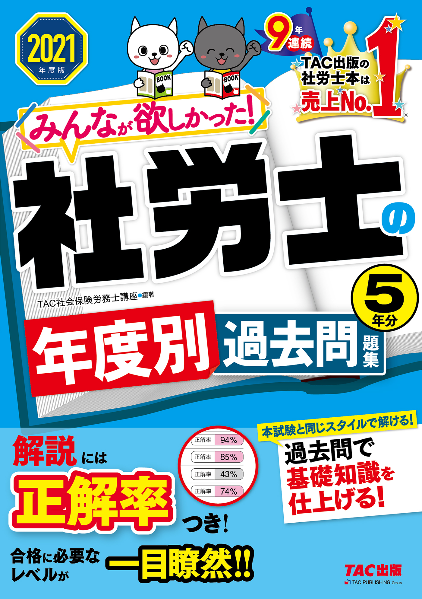 2021年度版　みんなが欲しかった！　社労士の年度別過去問題集　５年分（TAC出版）