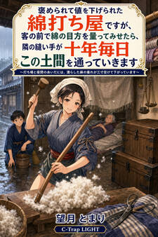 褒められて値を下げられた綿打ち屋ですが、客の前で綿の目方を量ってみせたら、隣の縫い手が十年毎日この土間を通っていきます