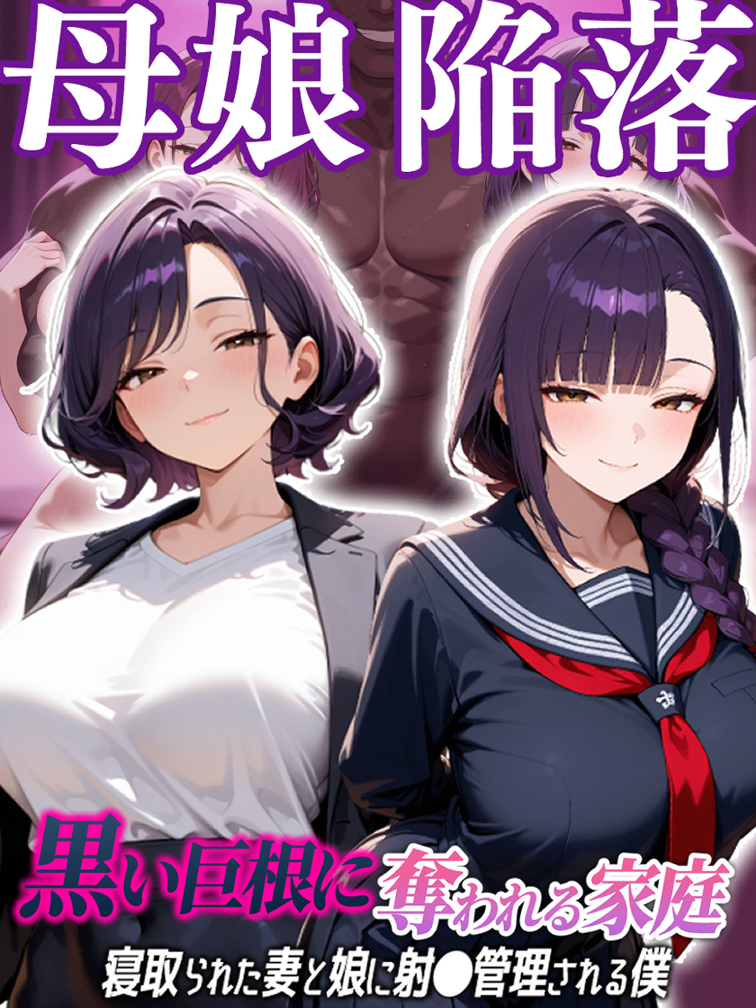 母娘陥落～黒い巨根に奪われる家庭、寝取られた妻と娘に射●管理される僕～