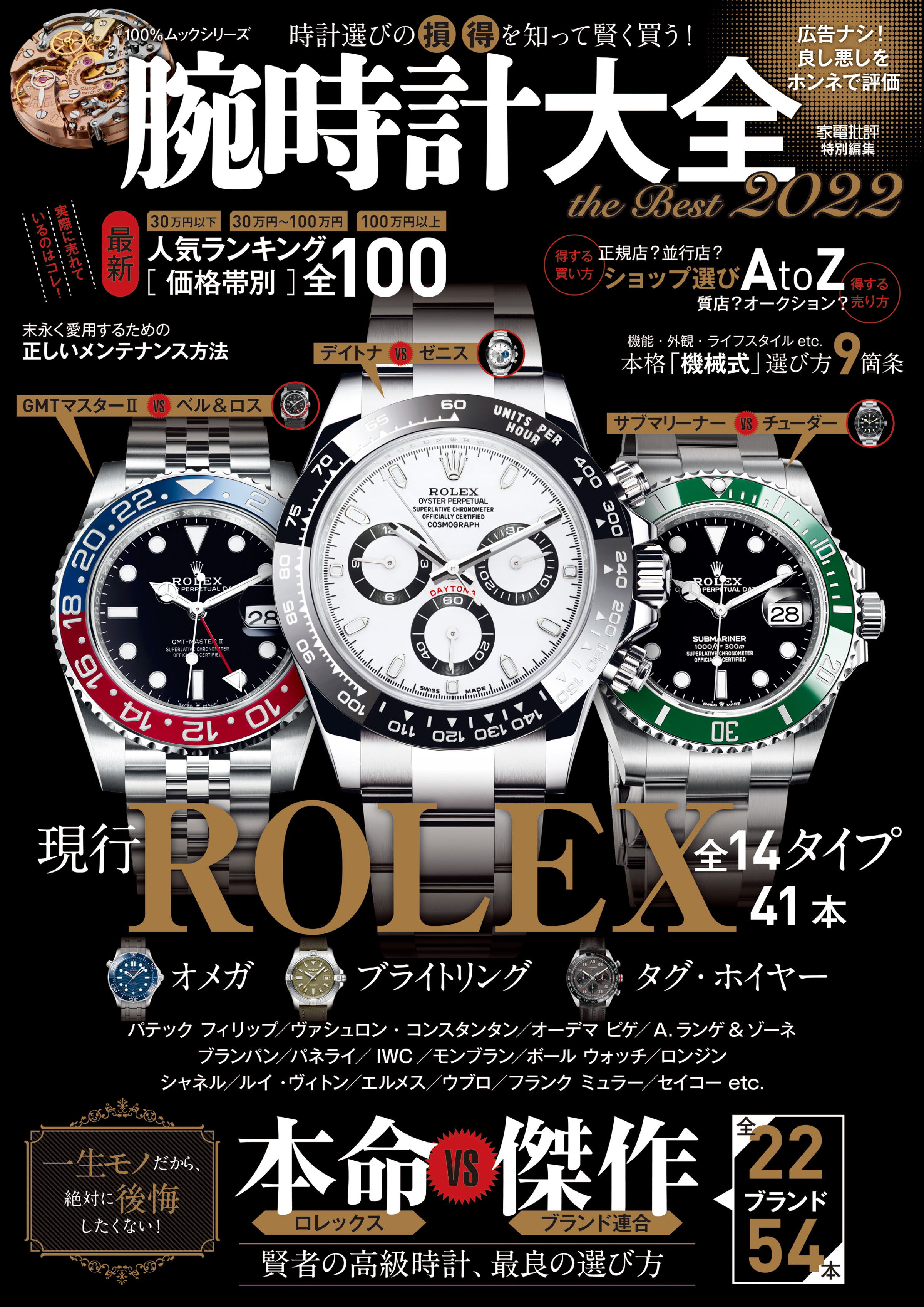 100％ムックシリーズ　腕時計大全 the Best 2022