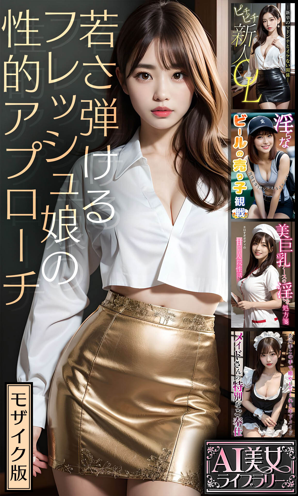 若さ弾けるフレッシュ娘の性的アプローチ 【AI美女ライブラリー】 モザイク版