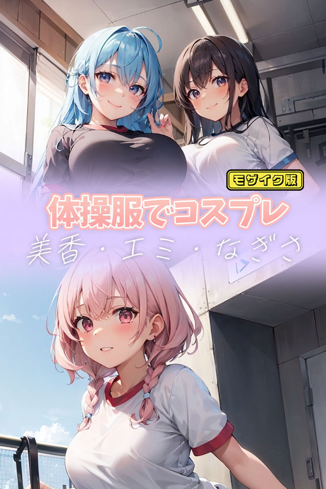 体操服でコスプレ 美香・エミ・なぎさ モザイク版