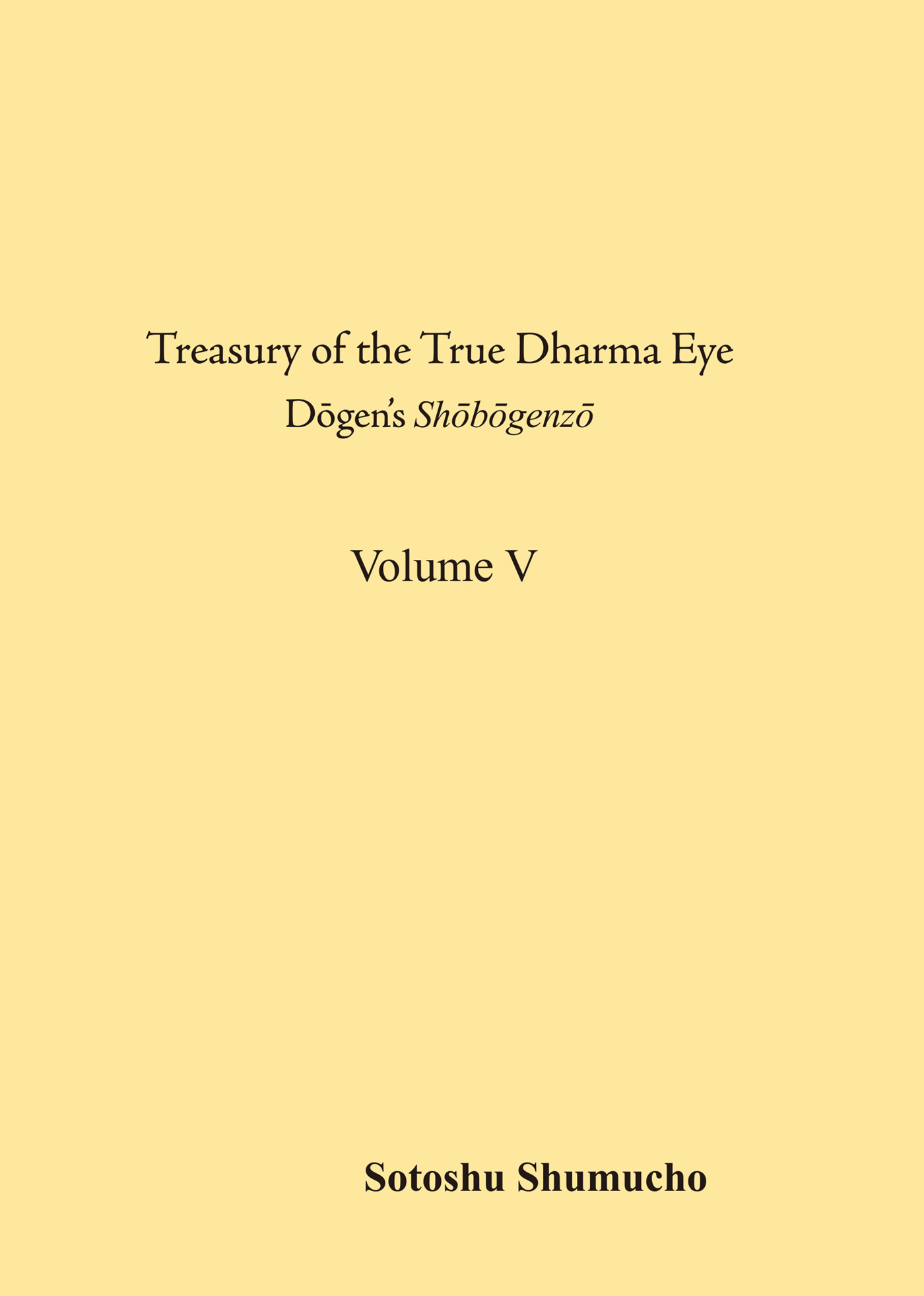 英語翻訳版「正法眼蔵」 5巻（曹洞宗宗務庁）