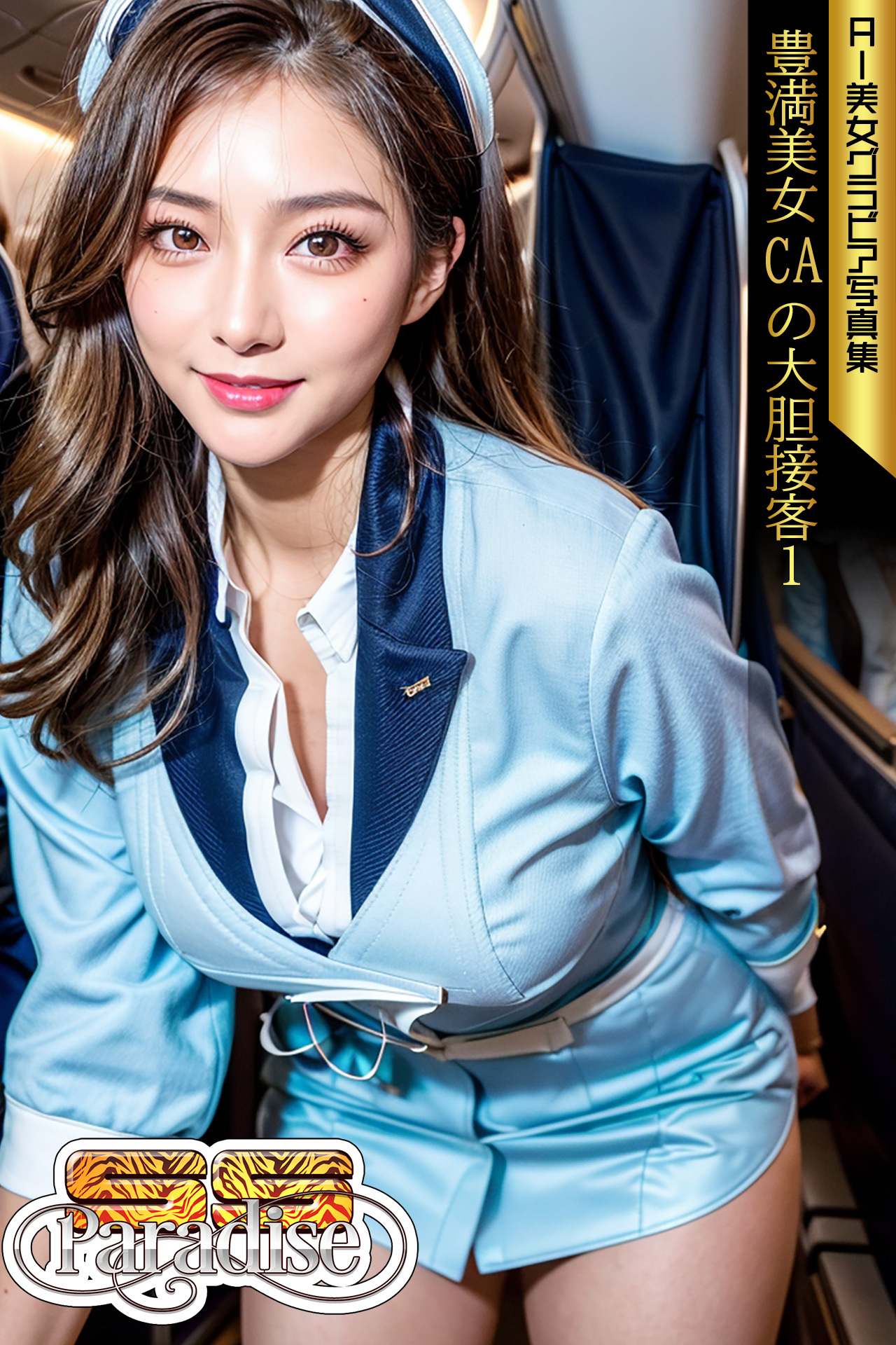 豊満美女CAの大胆接客１　AI美女グラビア写真集【SS-Paradise】