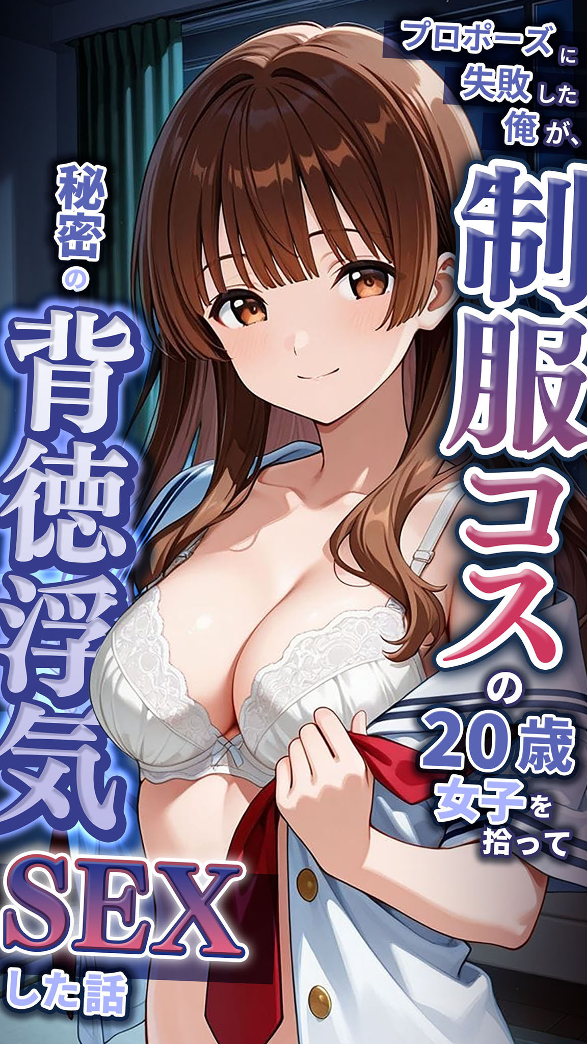プロポーズに失敗した俺が、制服コスの20歳女子を拾って秘密の背徳浮気SEXした話