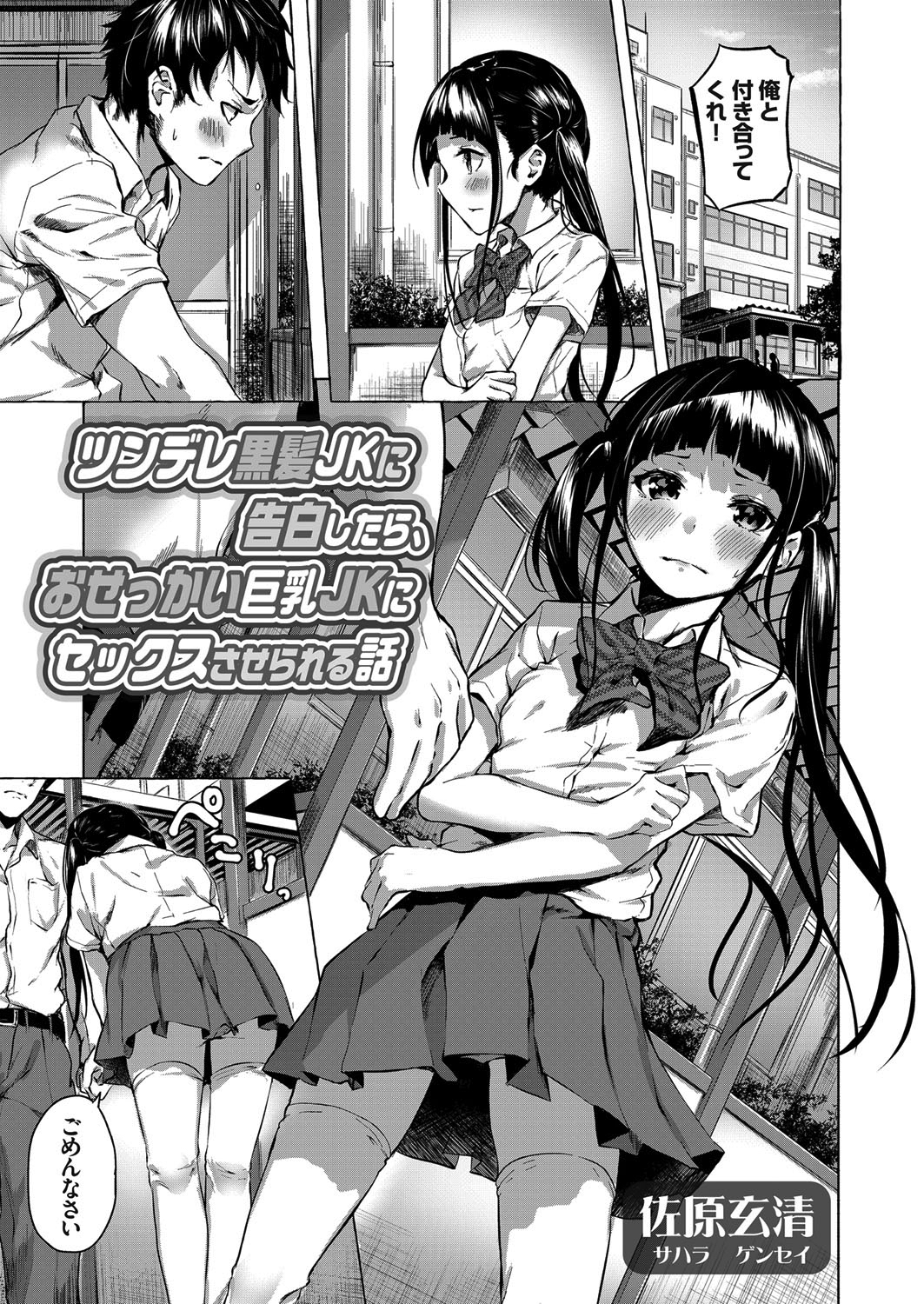 ツンデレ黒髪JKに告白したら、おせっかい巨乳JKにセックスさせられる話