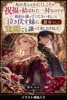 「あの方とはわたくしこそが祝福で結ばれた一対なのです、婚約を譲ってくださいまし」と泣き伏す妹に、悪女らしく宝飾ごと譲って差し上げました(挿絵版)