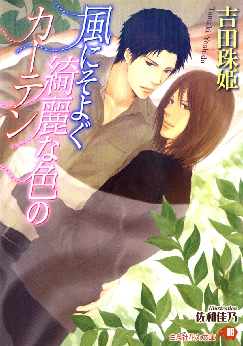 風にそよぐ綺麗な色のカーテン【イラスト入り】