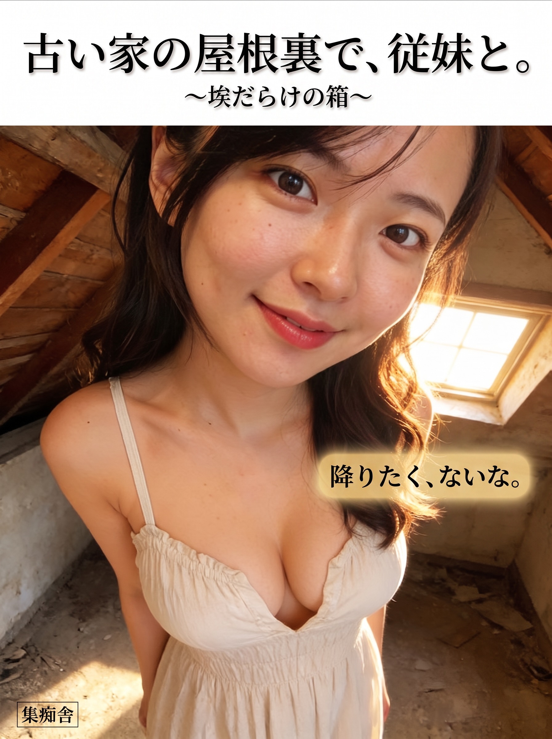 古い家の屋根裏で、従妹と。 ～埃だらけの箱～