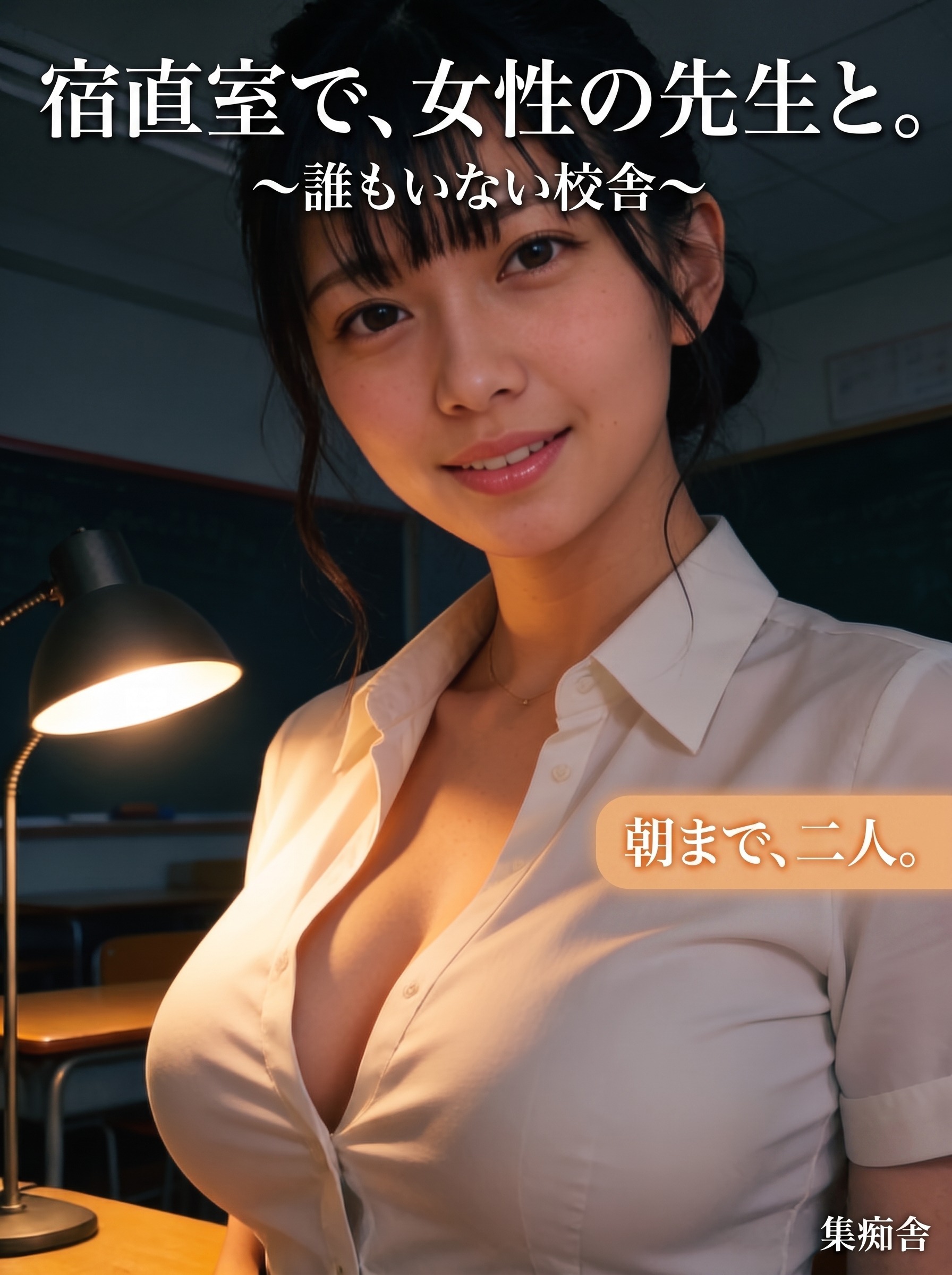 宿直室で、女性の先生と。 ～誰もいない校舎～