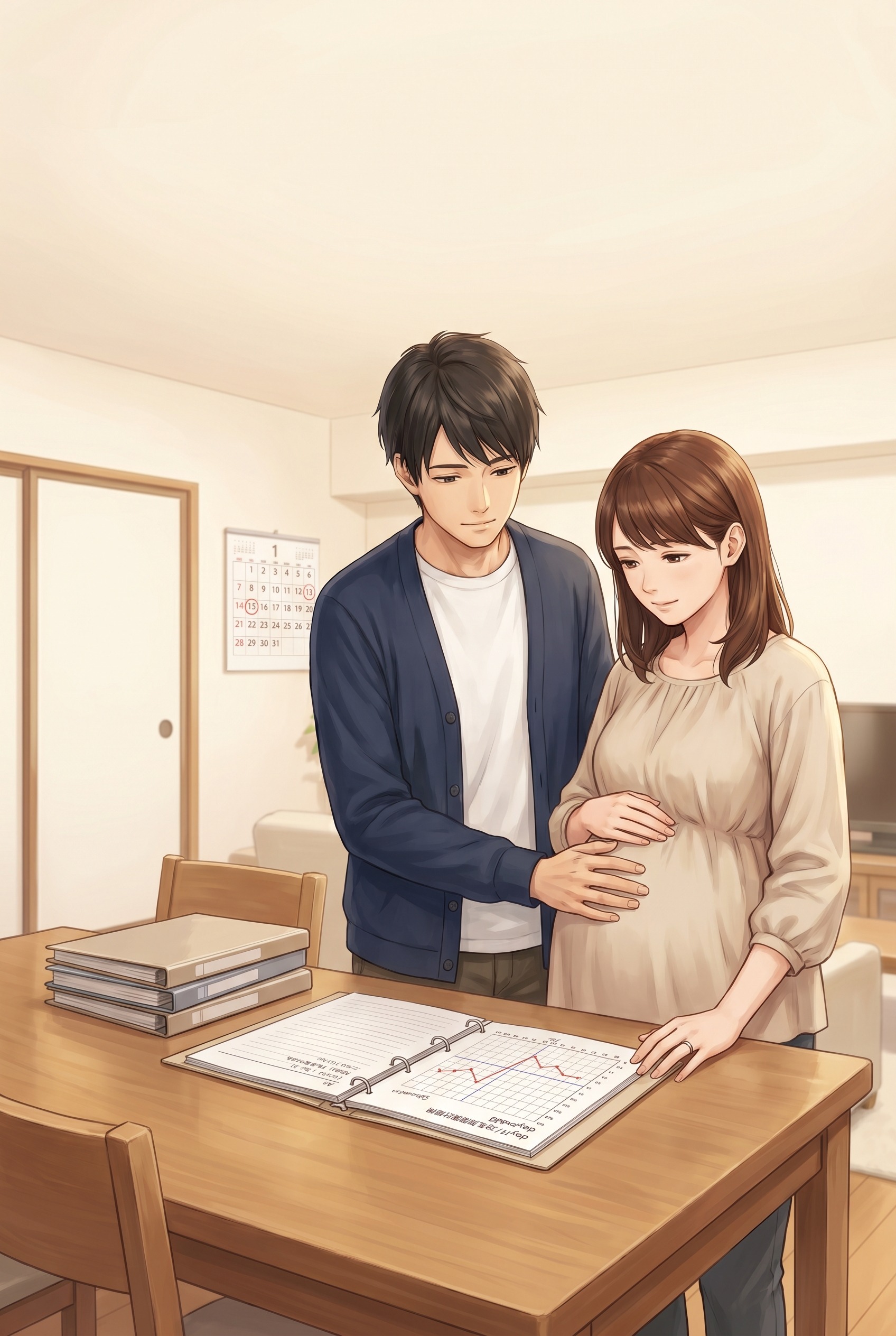 妊活ノートに記録した三人分の排卵日、全員に中出しで孕ませる