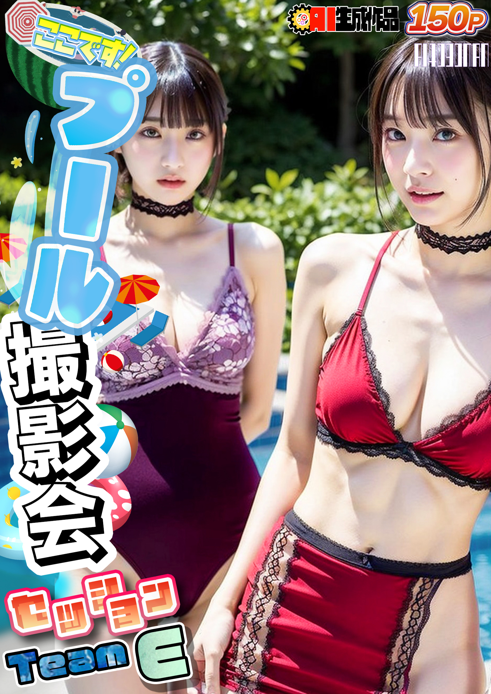 AIここです！プール撮影会セッションTeamE