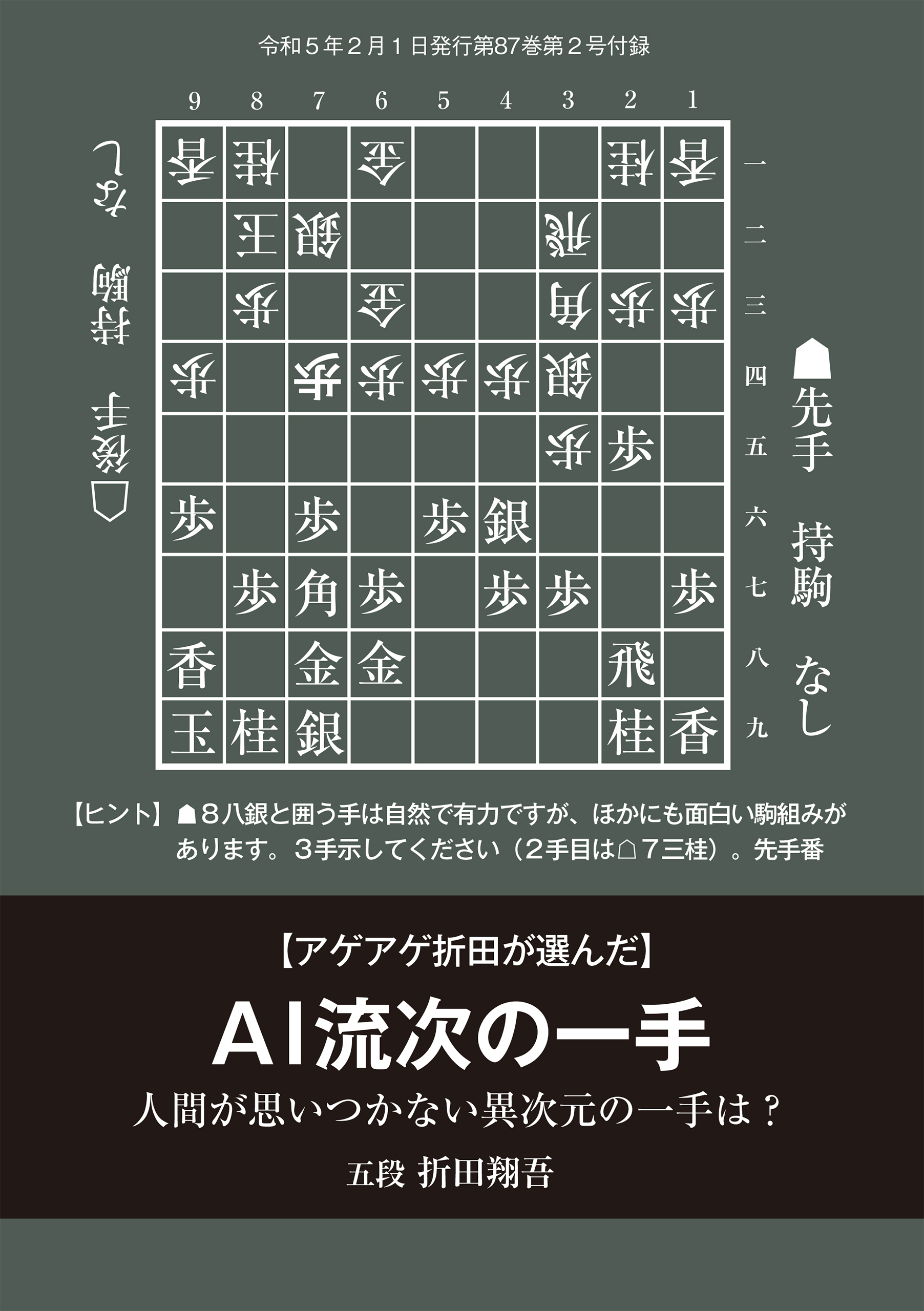 「アゲアゲ折田が選んだAI流次の一手」折田翔吾五段（将棋世界2023年2月号付録）