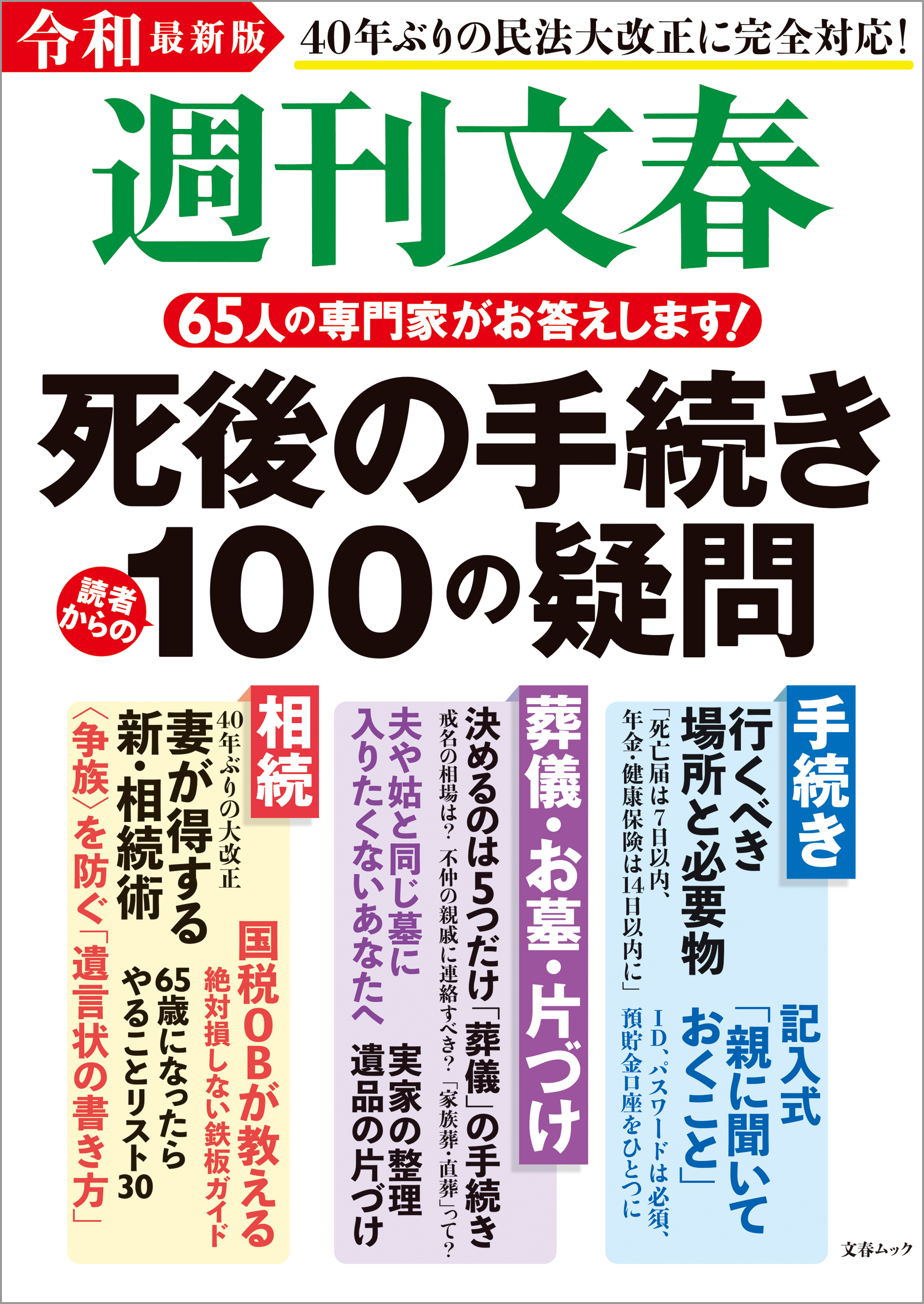 令和最新版　週刊文春　死後の手続き100の疑問