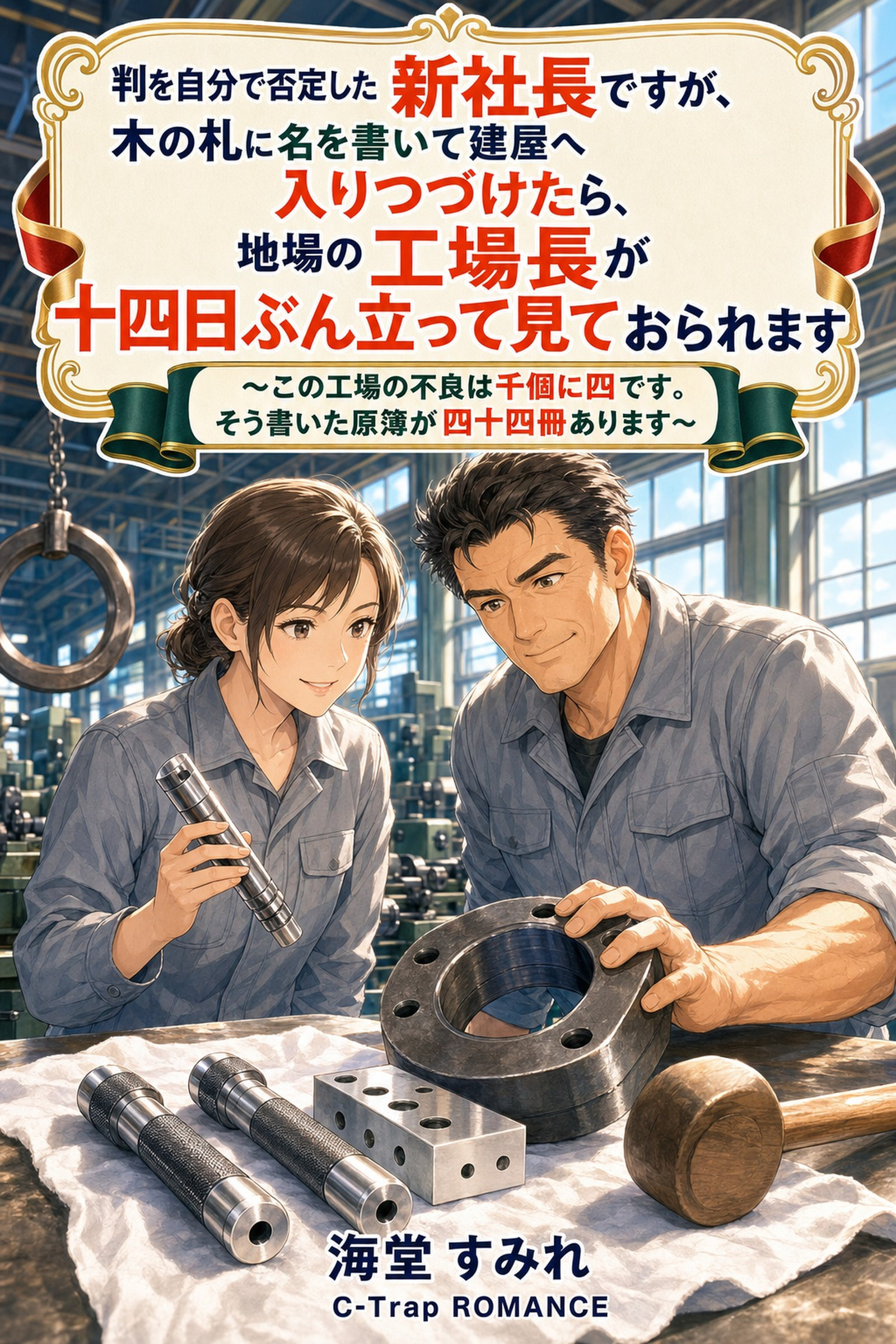 判を自分で否定した新社長ですが、木の札に名を書いて建屋へ入りつづけたら、地場の工場長が十四日ぶん立って見ておられます