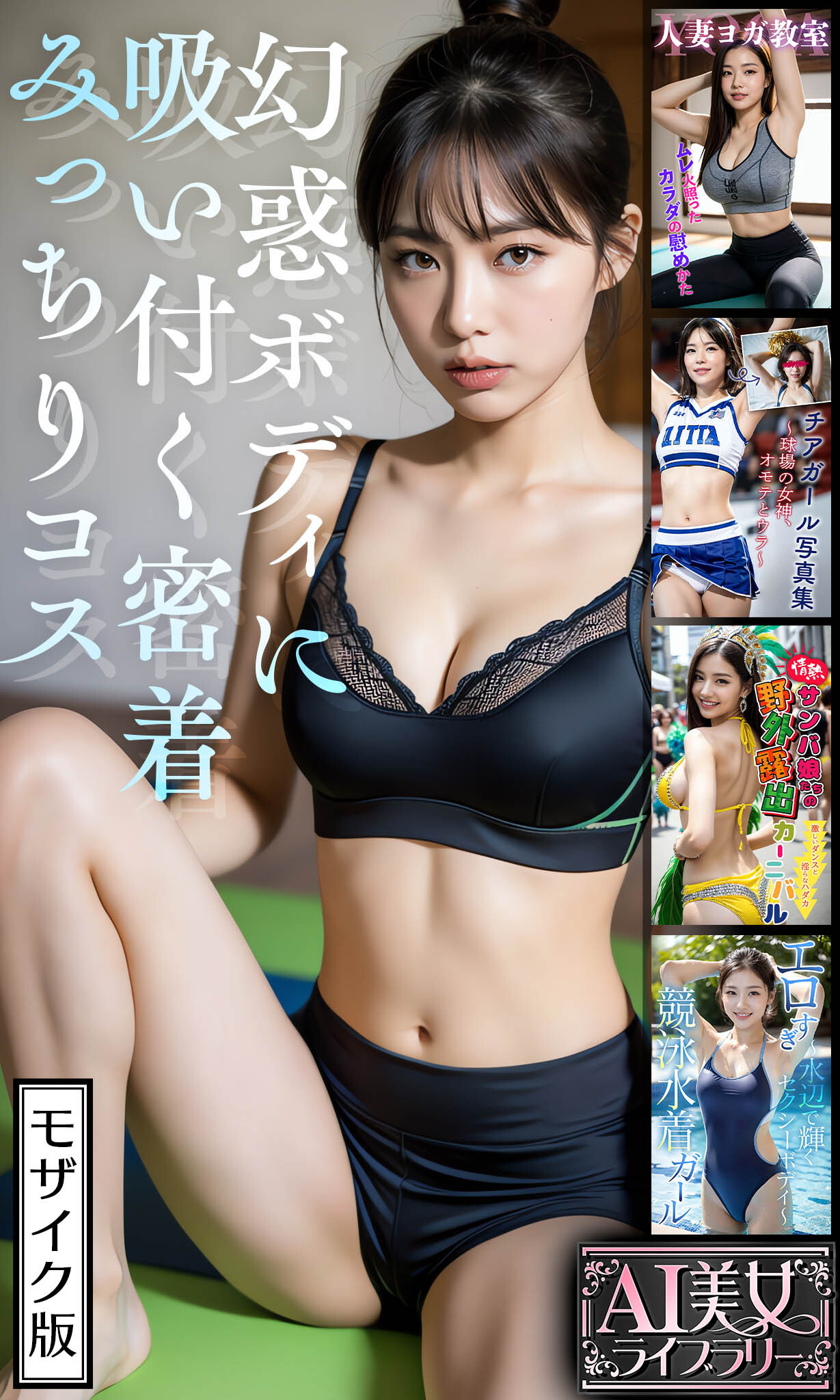 幻惑ボディに吸い付く密着みっちりコス 【AI美女ライブラリー】 モザイク版