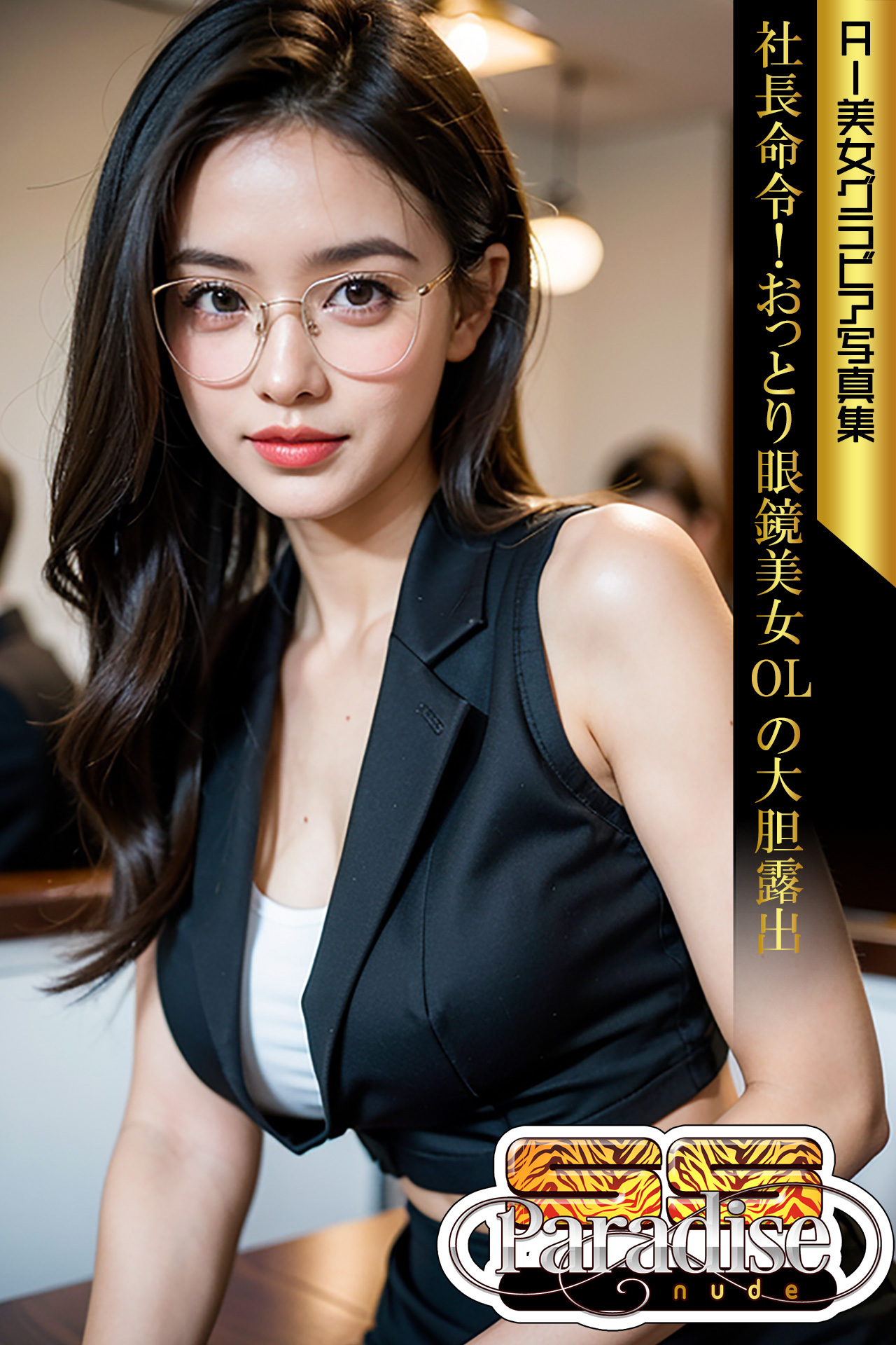 社長命令！おっとり眼鏡美女OLの大胆露出　AI美女グラビア写真集【SS-Paradise nude】