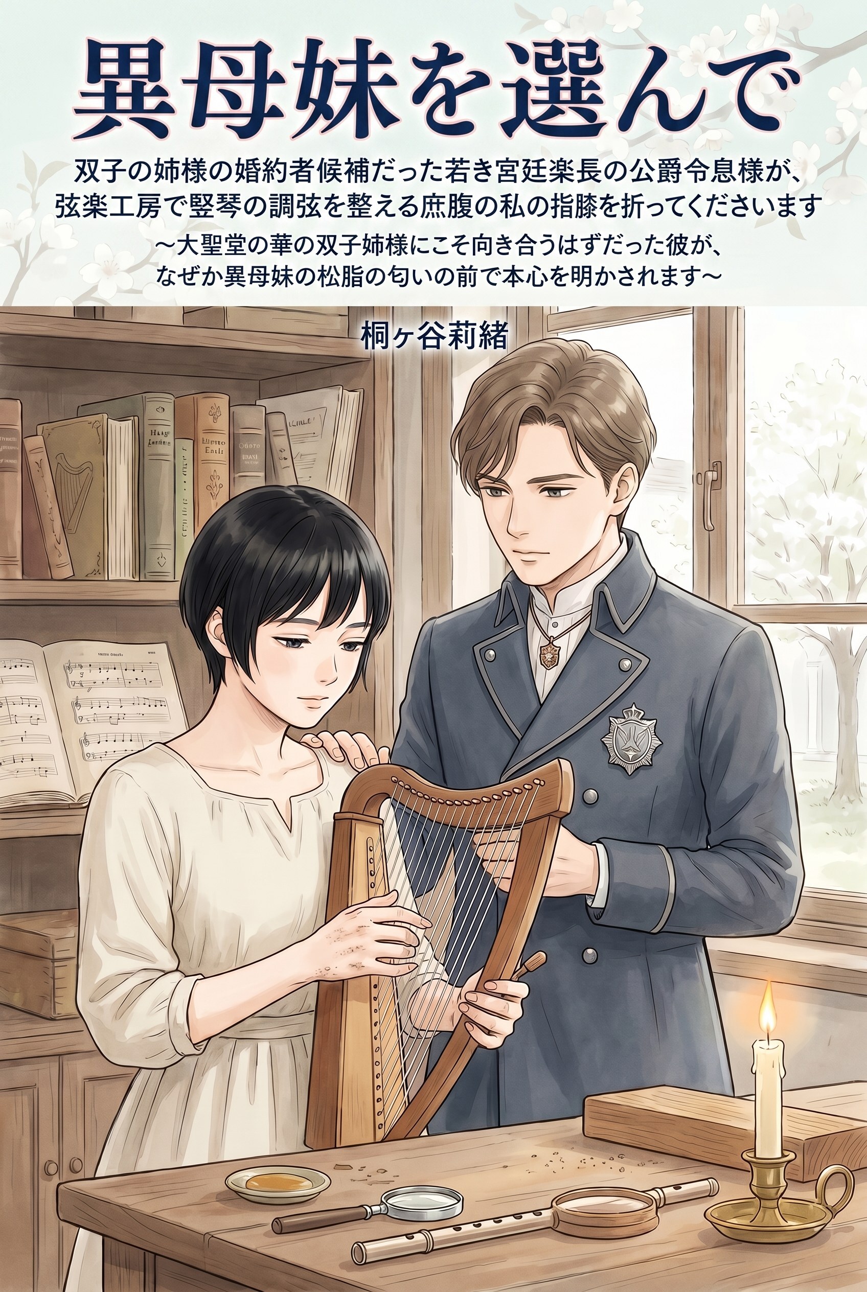 双子の姉様の婚約者候補だった若き宮廷楽長の公爵令息様が、弦楽工房で竪琴の調弦を整える庶腹の私の指先に膝を折ってくださいます