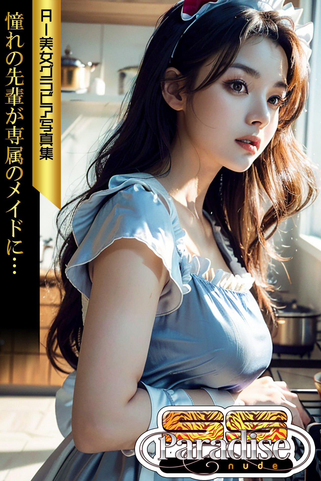 憧れの先輩が専属のメイドに…　AI美女グラビア写真集【SS-Paradise nude】